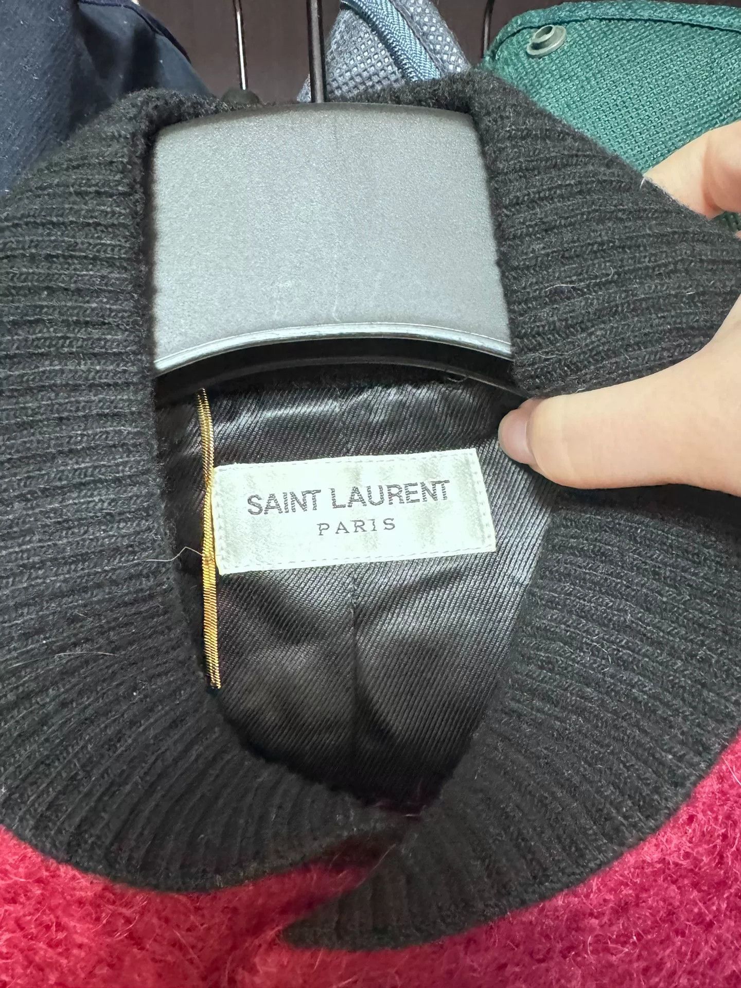 Saint Laurent Paris Saint Laurent Red Black Baseball Jacket Size M / US 6-8 / IT 42-44 - 2 Thumbnail