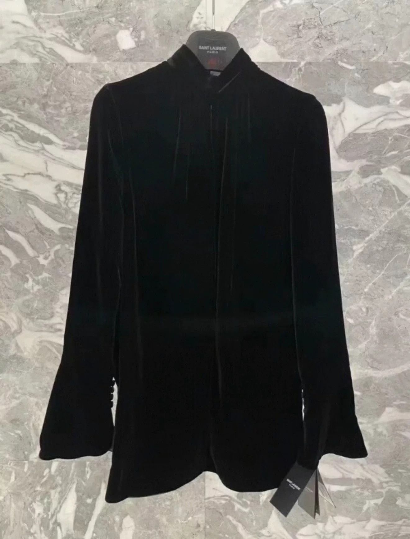 Saint Laurent Paris YSL Saint Laurent Black Velvet Short Dress Size M / US 6-8 / IT 42-44 - 3 Thumbnail