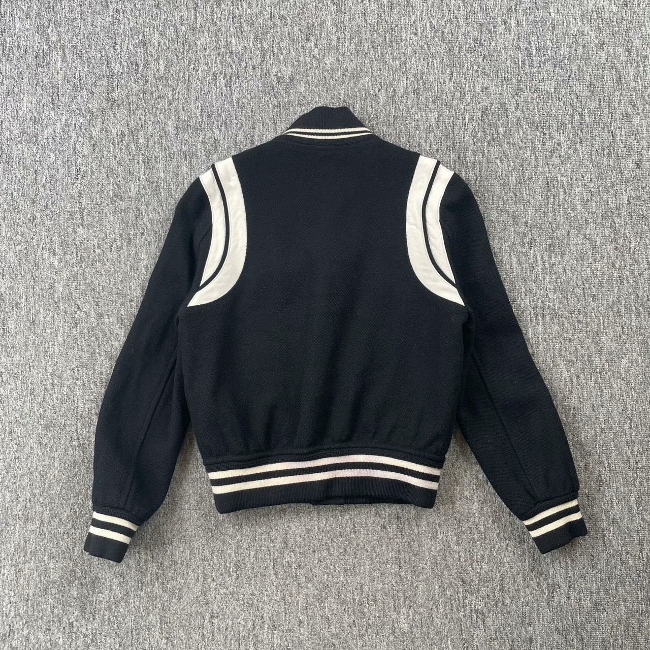 Saint Laurent Paris Saint Laurent Black Striped Varsity Jacket Size US M / EU 48-50 / 2 - 2 Thumbnail