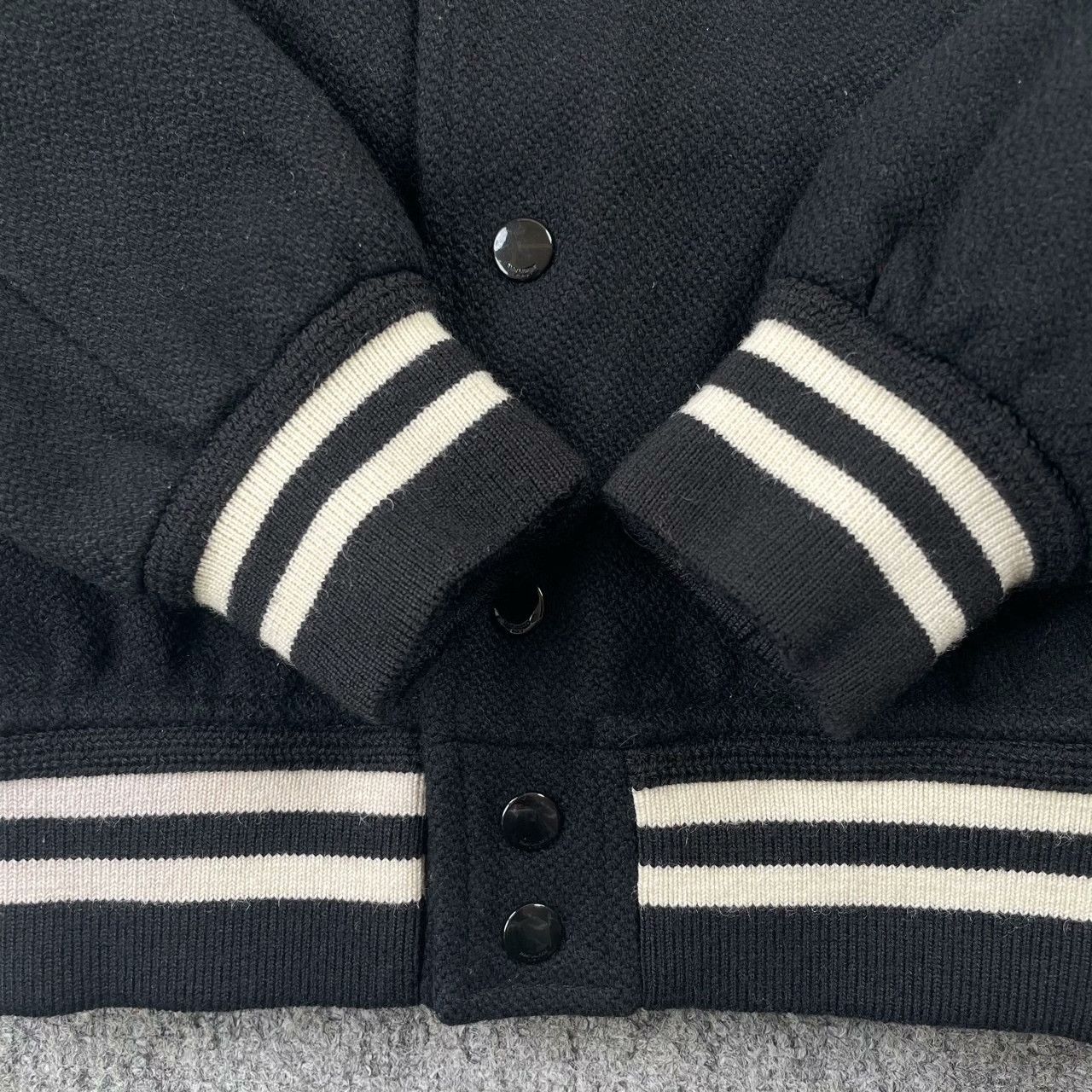 Saint Laurent Paris Saint Laurent Black Striped Varsity Jacket Size US M / EU 48-50 / 2 - 4 Thumbnail