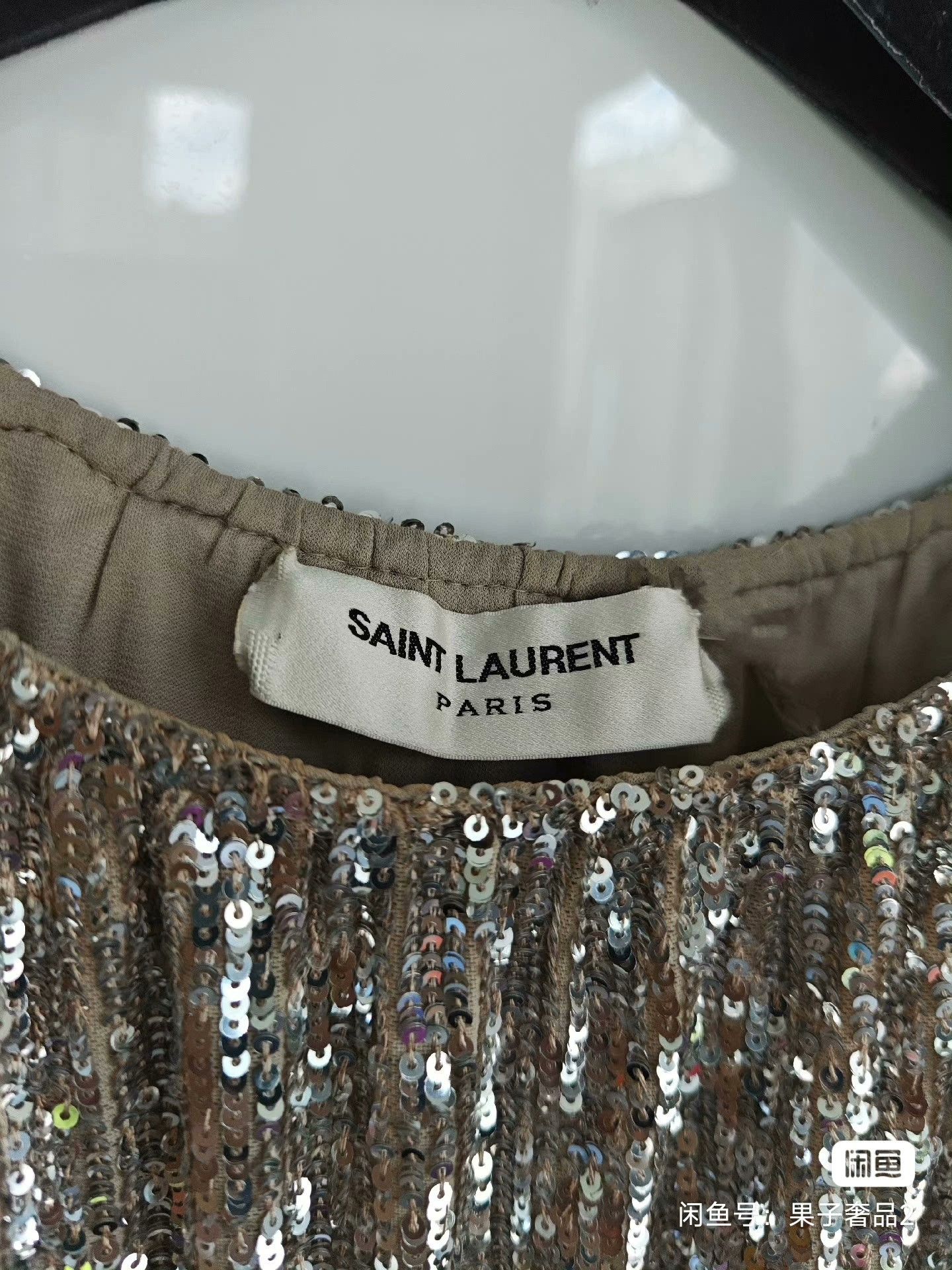 Saint Laurent Paris Saint Laurent Silver Sequined Evening Dress Size M / US 6-8 / IT 42-44 - 2 Thumbnail