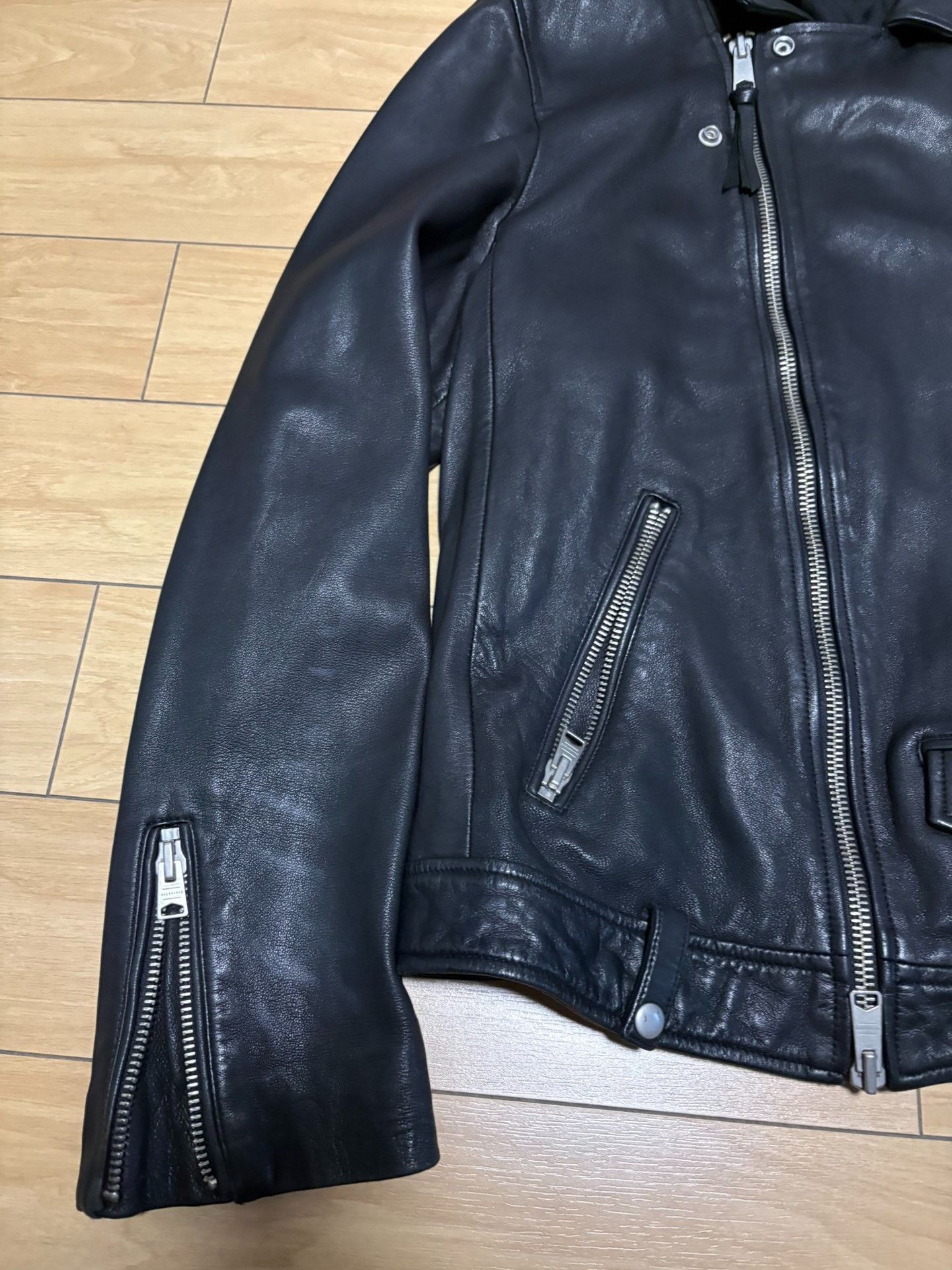 Allsaints ALLSA INTS Men's Lambskin Biker Jacket Size US M / EU 48-50 / 2 - 2 Thumbnail