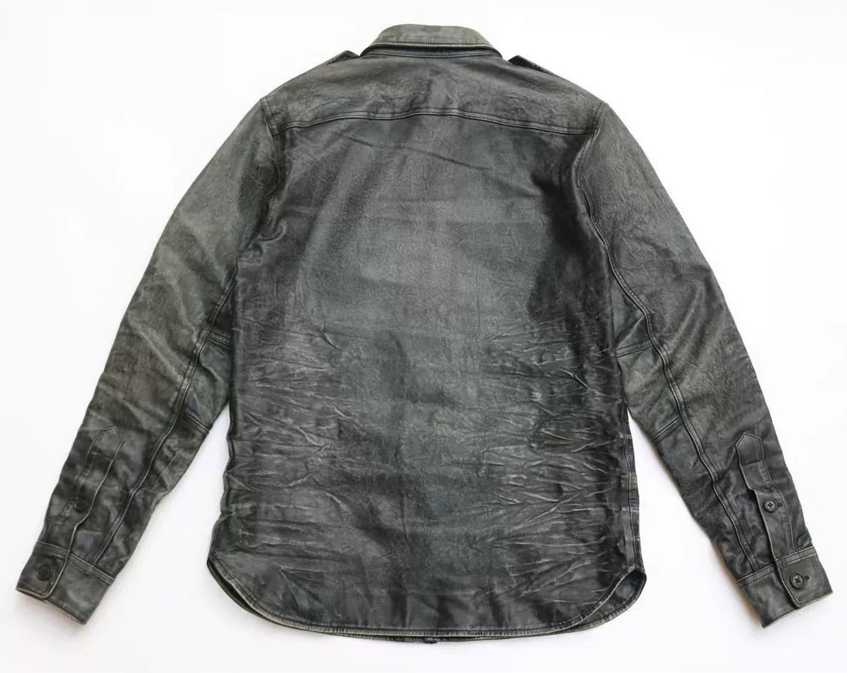 RRL Ralph Lauren RRL Vintage Blue Dyed Leather Shirt Size US M / EU 48-50 / 2 - 2 Thumbnail