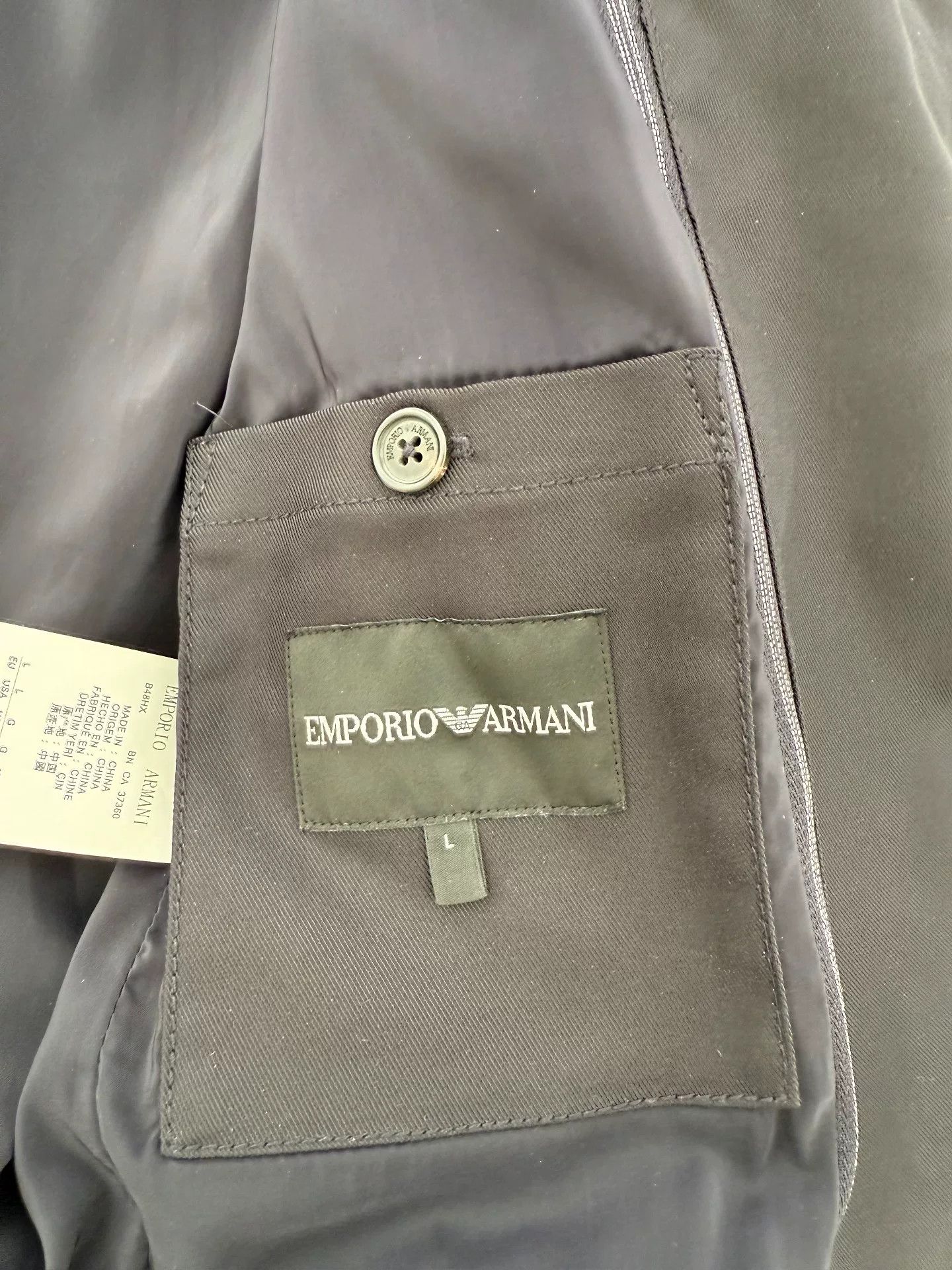 Emporio Armani EMPORIO ARMANI Black Layered Jacket Size US M / EU 48-50 / 2 - 8 Thumbnail
