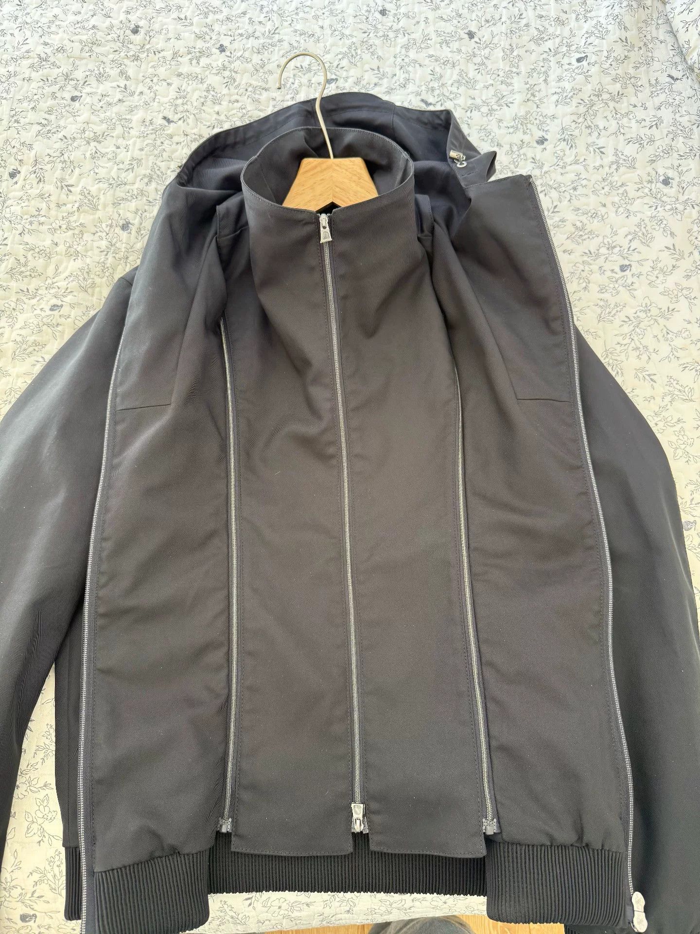 Emporio Armani EMPORIO ARMANI Black Layered Jacket Size US M / EU 48-50 / 2 - 4 Thumbnail