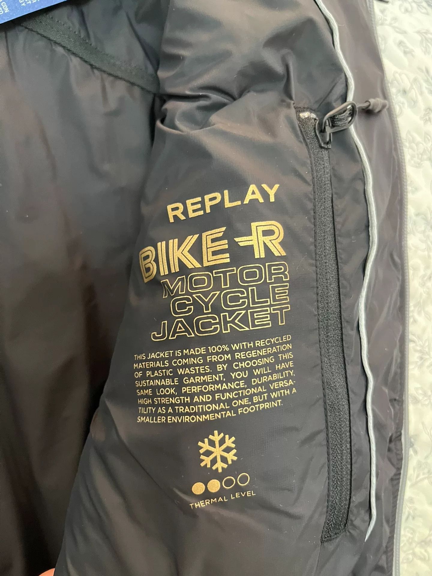 Replay Replay Black Motorcycle Padded Jacket Size US M / EU 48-50 / 2 - 6 Thumbnail