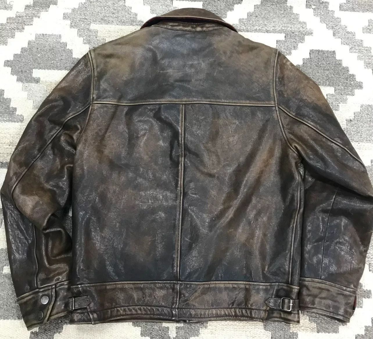 RRL Ralph Lauren RRL Distressed Cowhide Hunting Leather Jacket Size US M / EU 48-50 / 2 - 2 Thumbnail
