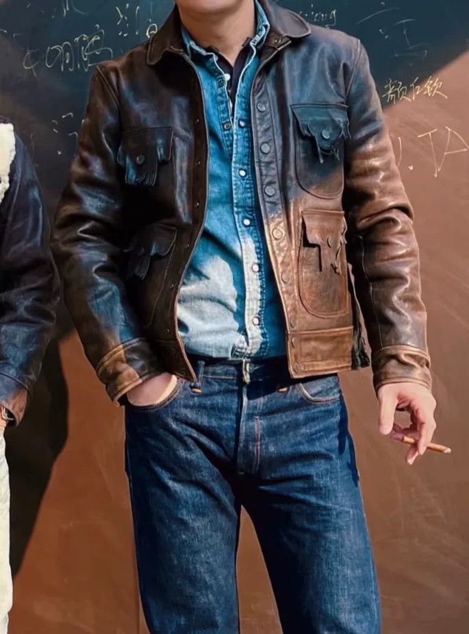 RRL Ralph Lauren RRL Distressed Cowhide Hunting Leather Jacket Size US M / EU 48-50 / 2 - 8 Thumbnail