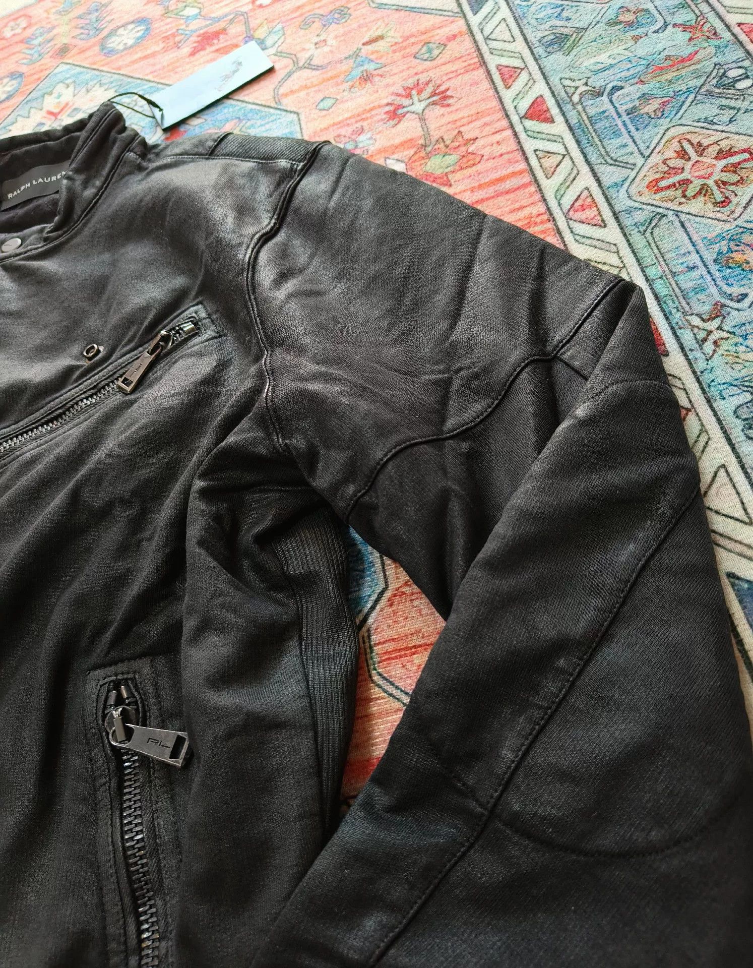 Ralph Lauren Black Label Polo Ralph Lauren Black Label Coated Biker Jacket Size US L / EU 52-54 / 3 - 5 Thumbnail