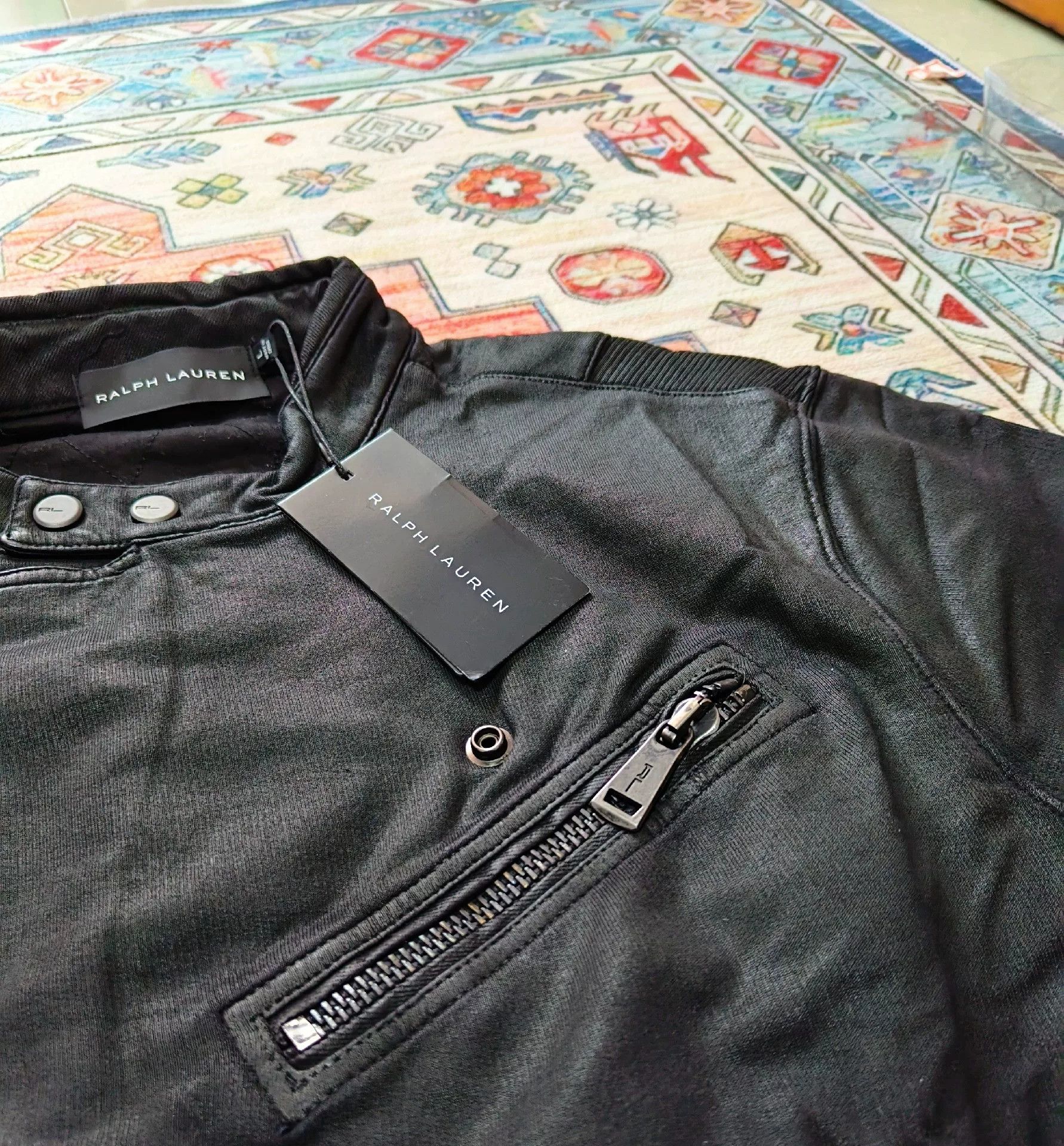 Ralph Lauren Black Label Polo Ralph Lauren Black Label Coated Biker Jacket Size US L / EU 52-54 / 3 - 4 Thumbnail
