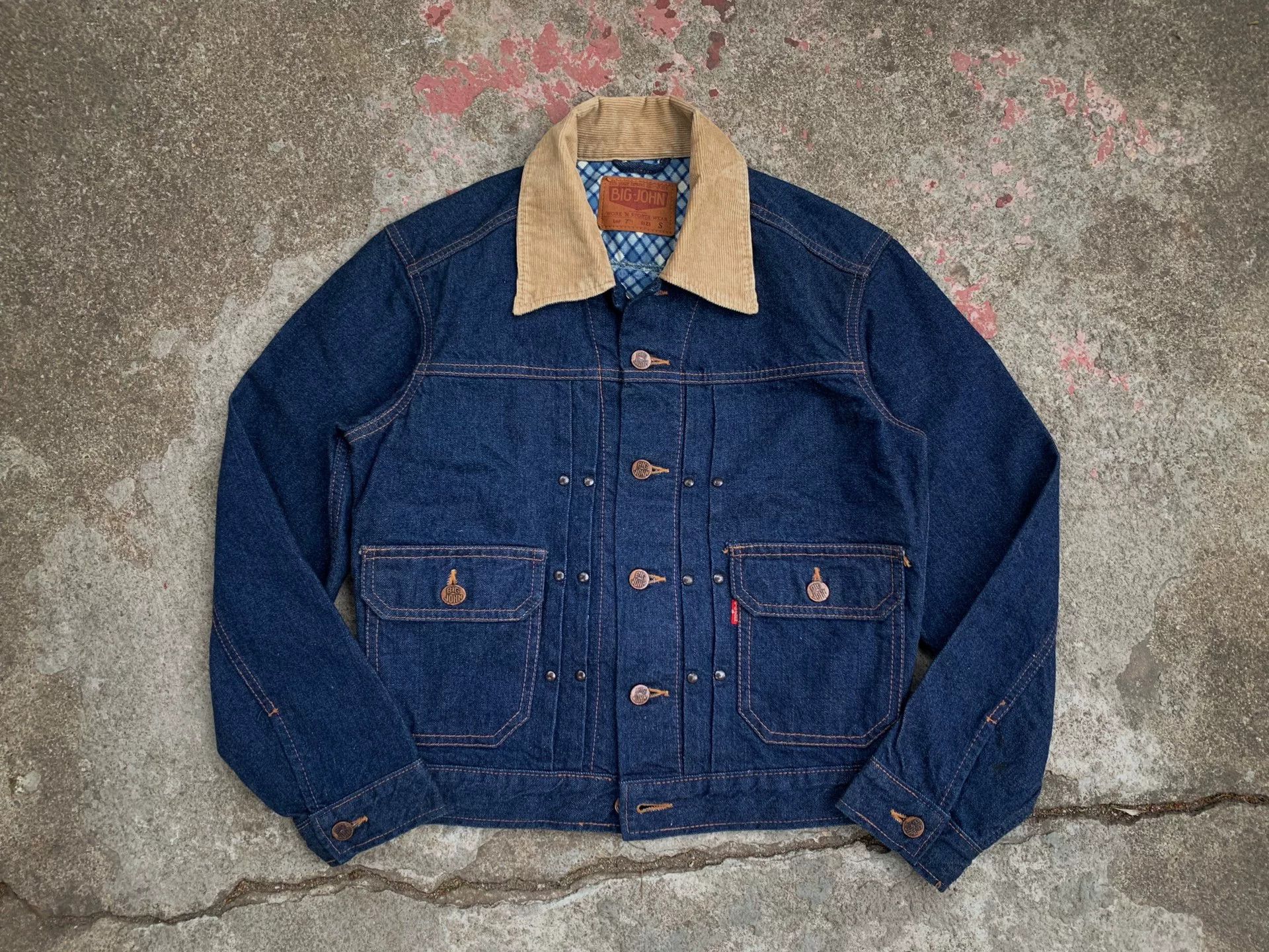 Vintage Vintage Big John Raw Denim Jacket Size US S / EU 44-46 / 1 - 4 Thumbnail