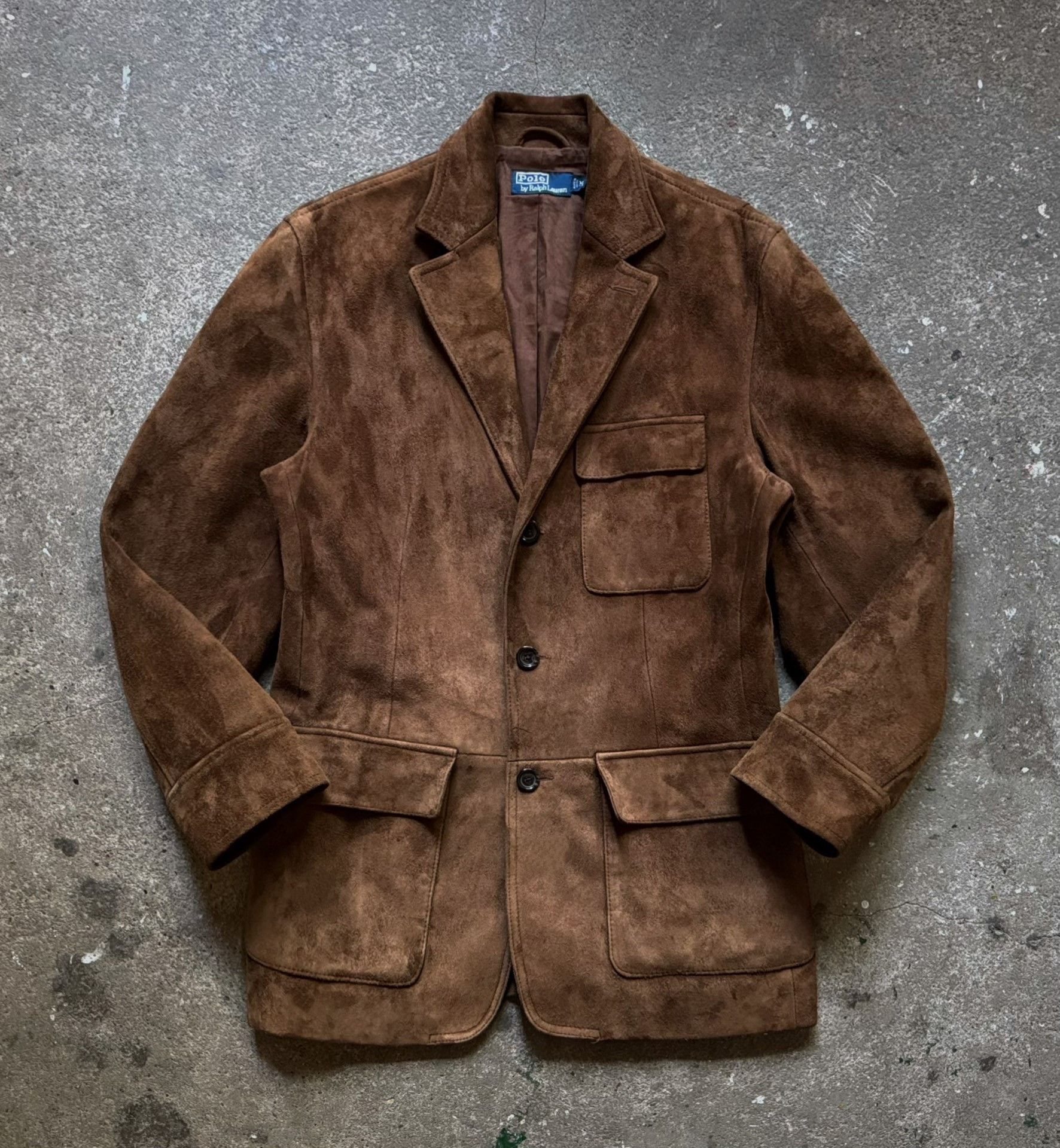 Vintage Vintage Ralph Lauren Suede Leather Blazer Size US M / EU 48-50 / 2 - 2 Thumbnail