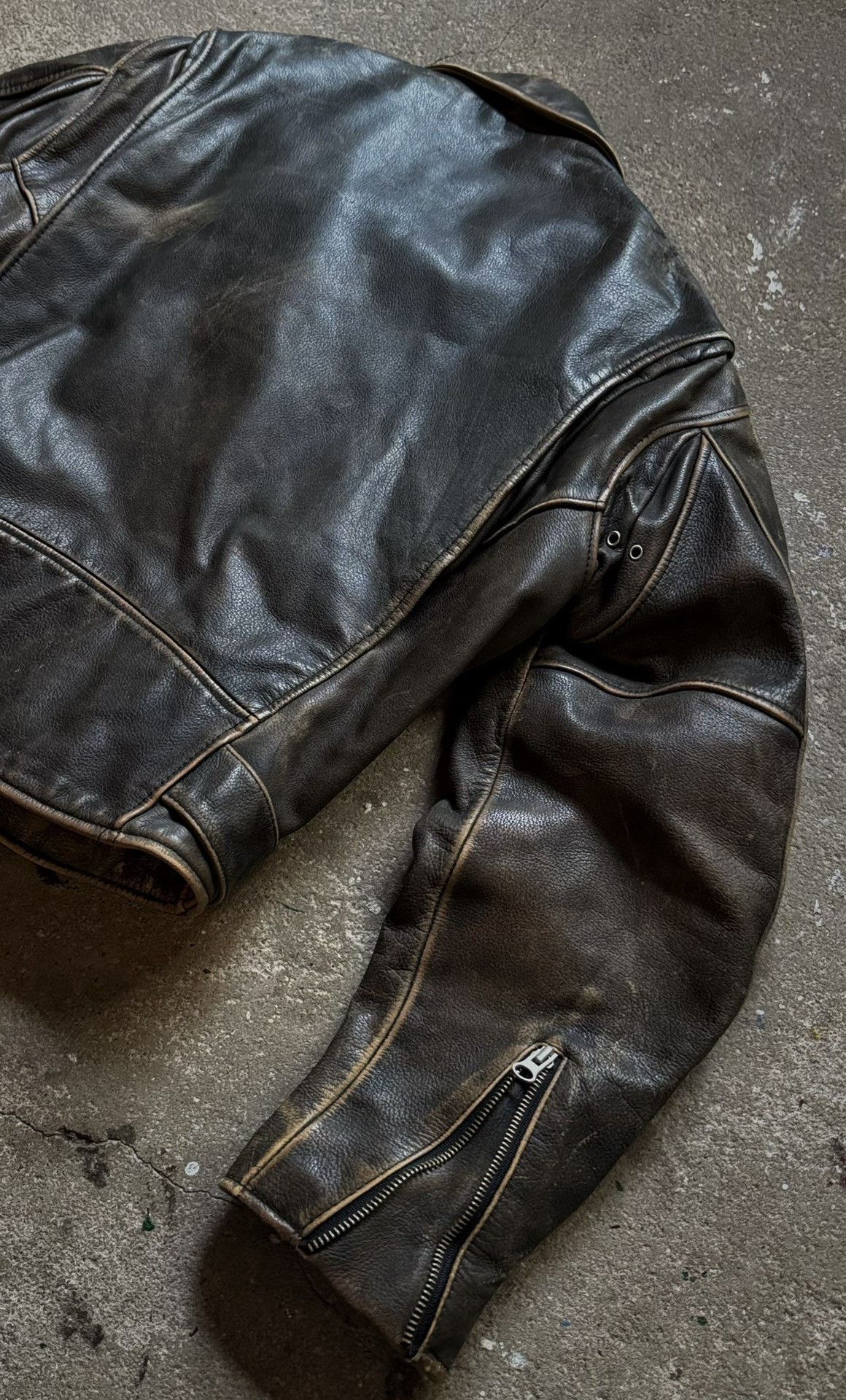 Vintage Vintage RBC Leather Biker Jacket Size US L / EU 52-54 / 3 - 8 Thumbnail