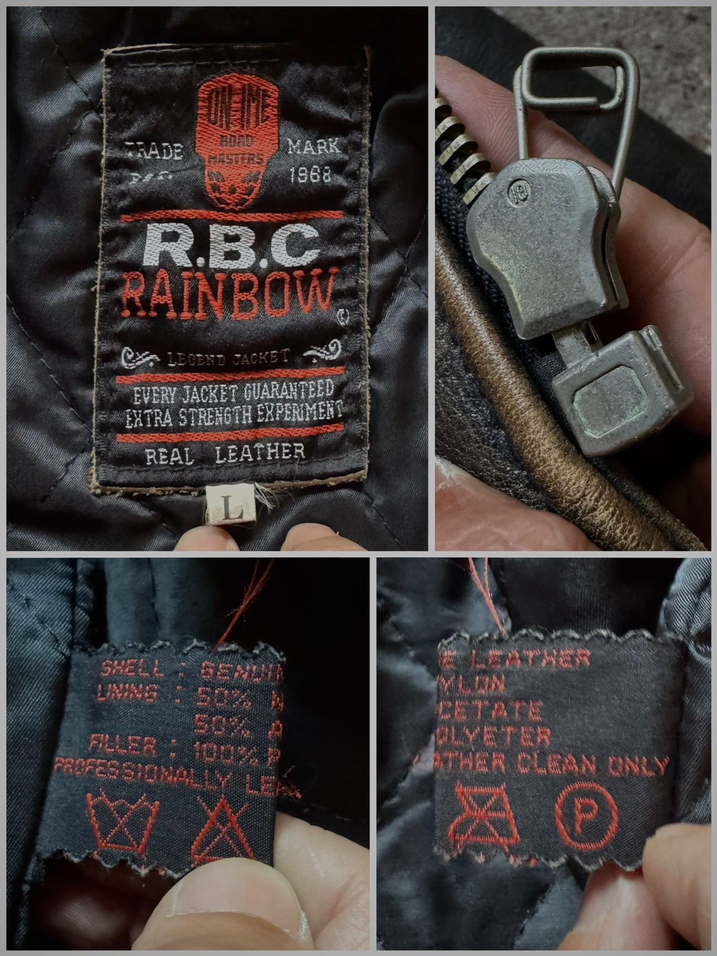 Vintage Vintage RBC Leather Biker Jacket Size US L / EU 52-54 / 3 - 7 Thumbnail