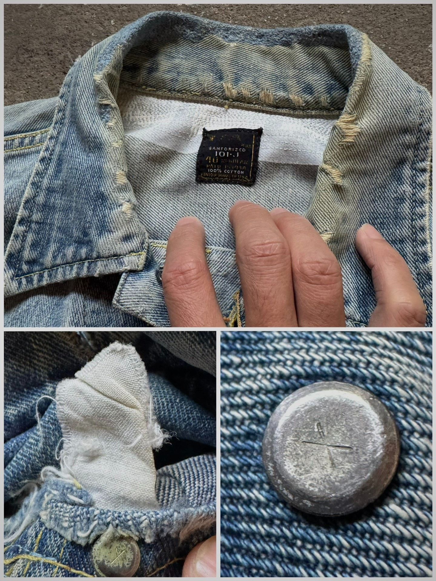 Vintage Vintage 60s Lee 101J Denim Jacket Size US XXS / EU 40 - 4 Thumbnail