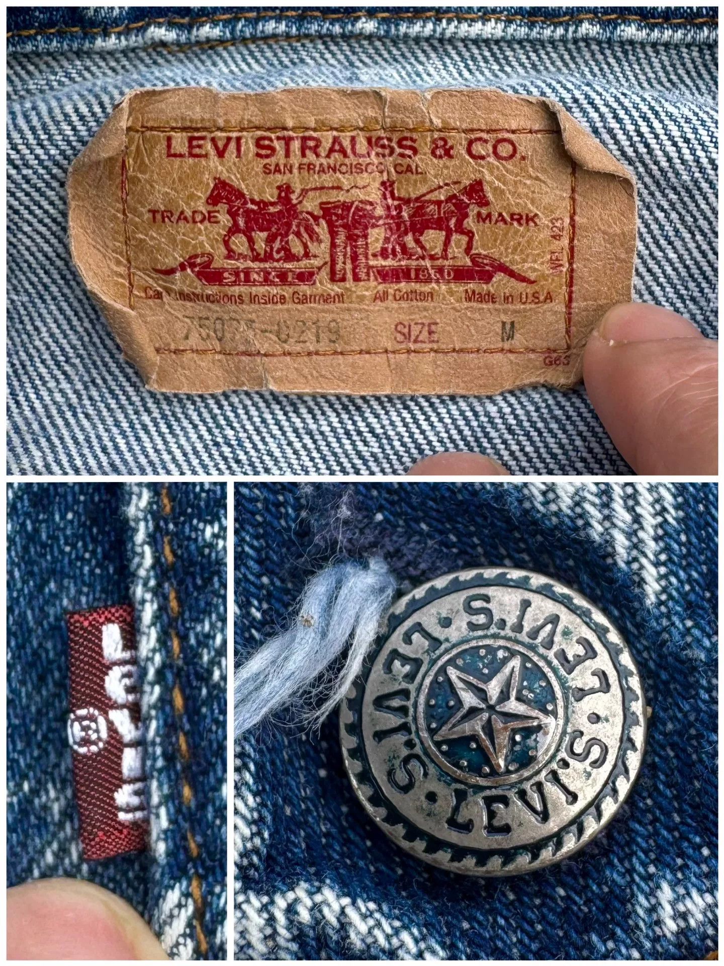 Vintage Vintage 1980s Levi's USA Denim Jacket Size US XXL / EU 58 / 5 - 4 Thumbnail