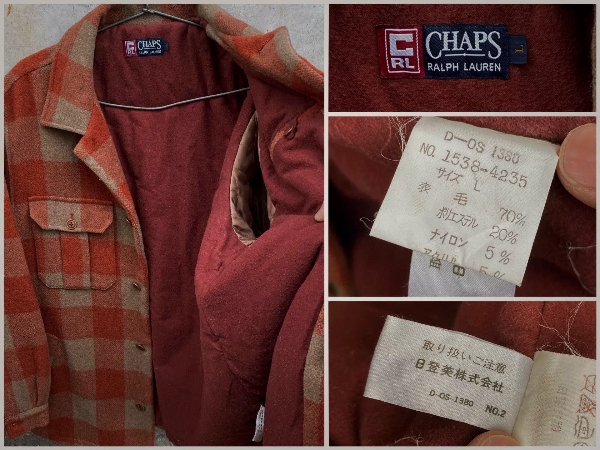 Vintage 1980-90s Polo Ralph Lauren Chaps Wool Coat Size US M / EU 48-50 / 2 - 4 Thumbnail