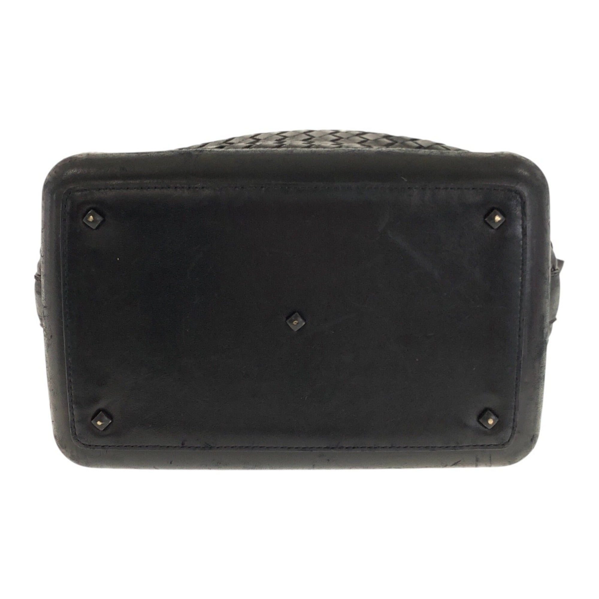 Bottega Veneta BOTTEGA VENETA Intrecciato Leather Shoulder Bag, Black with Gunmetal Hardware, 10600106071NE Size ONE SIZE - 10 Thumbnail