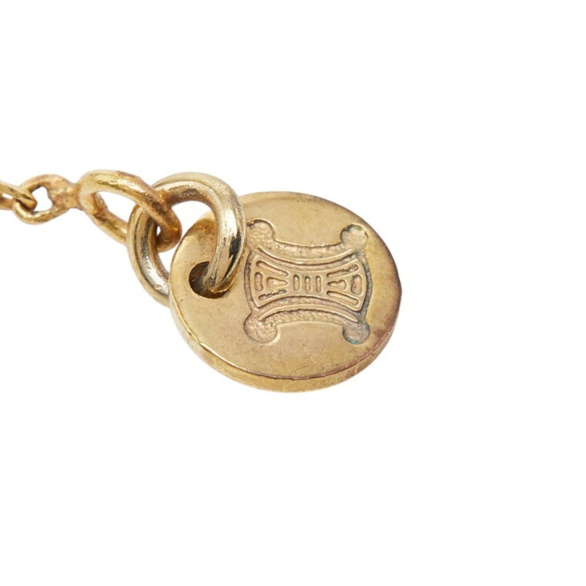 Celine Celine handbag motif chain pendant necklace, gold and red plated enamel, for women. CELINE Size ONE SIZE - 6 Thumbnail