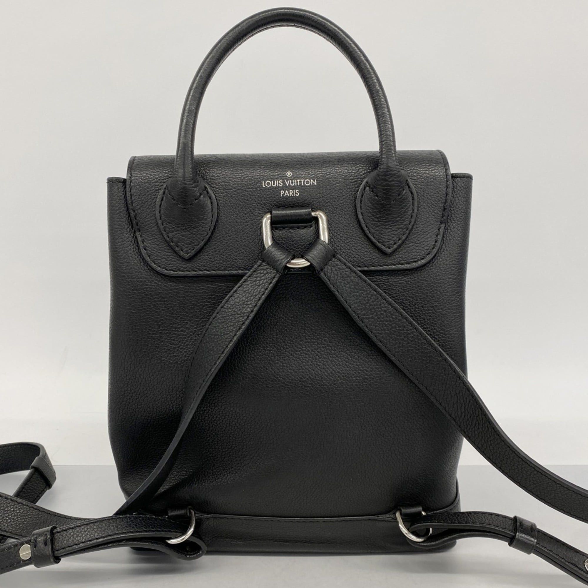 Louis Vuitton Lockme Backpack Studded Rucksack Daypack Black Louis Vuitton Calfskin Lockme Backpack Black 183200  main image 3