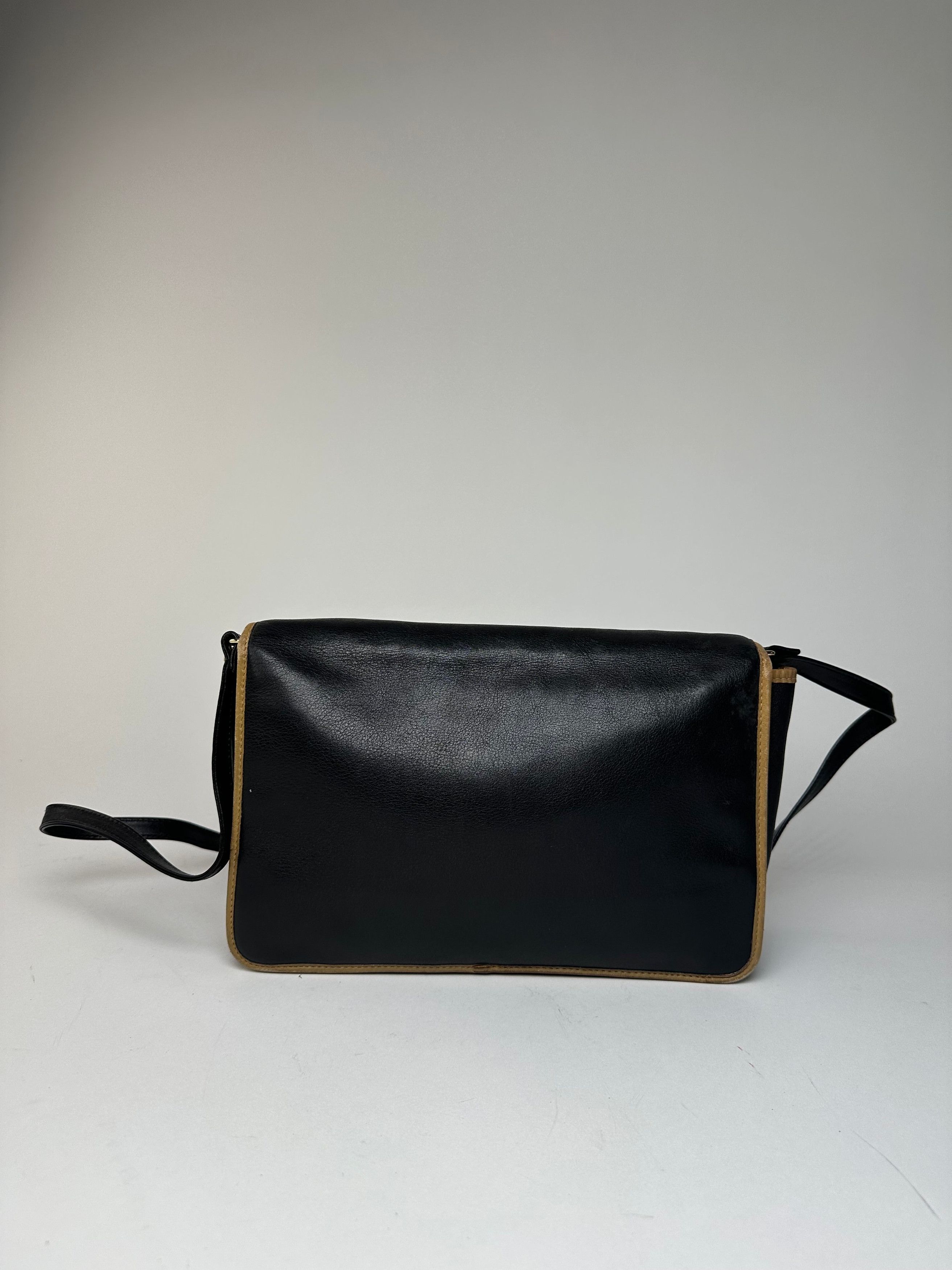Celine Vintage Paris Triomphe Leather Shoulder Bag Black Brown Size ONE SIZE - 2 Thumbnail