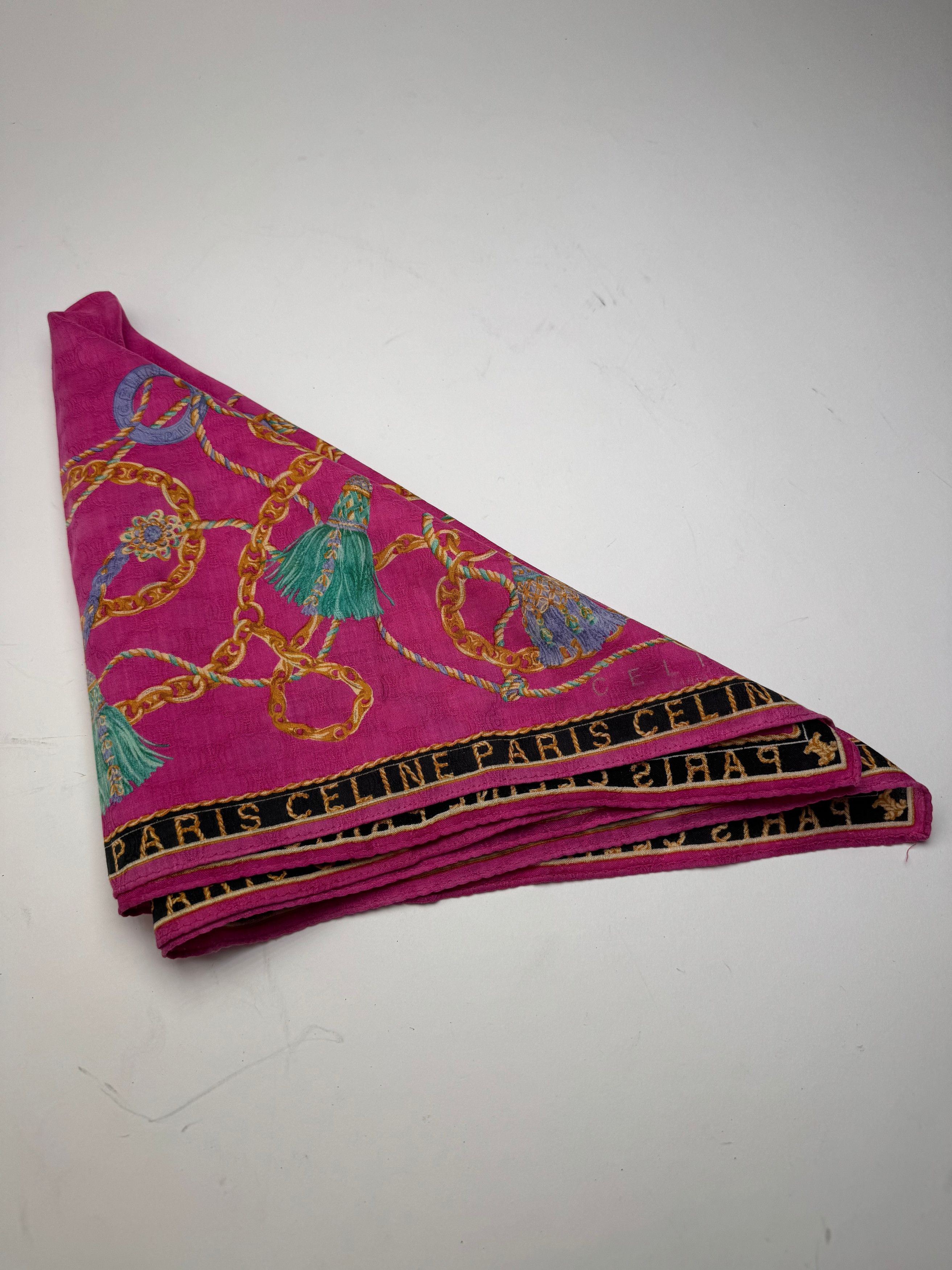 Celine Vintage Paris scarf Purple Size ONE SIZE - 7 Thumbnail
