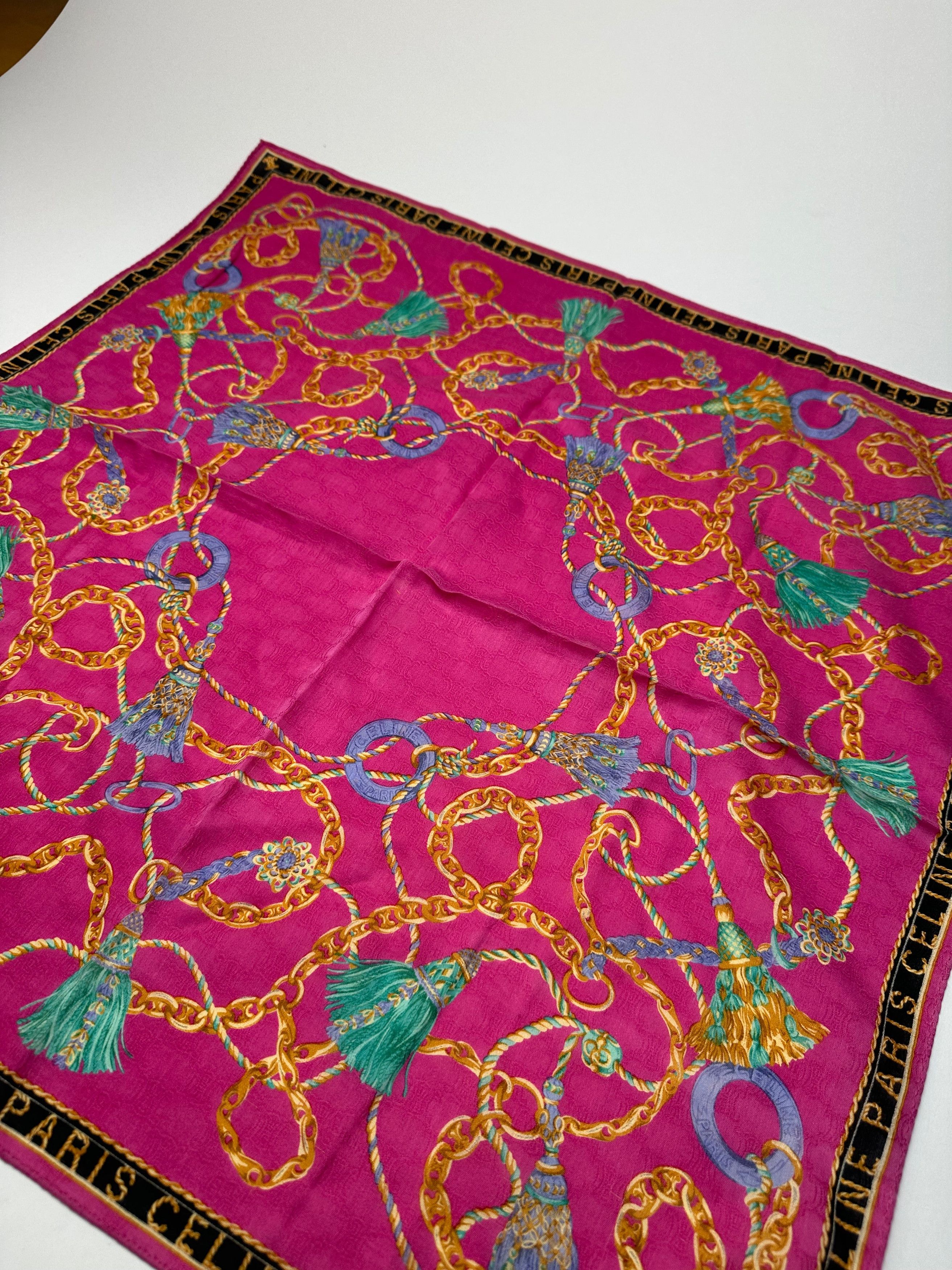 Celine Vintage Paris scarf Purple Size ONE SIZE - 3 Thumbnail