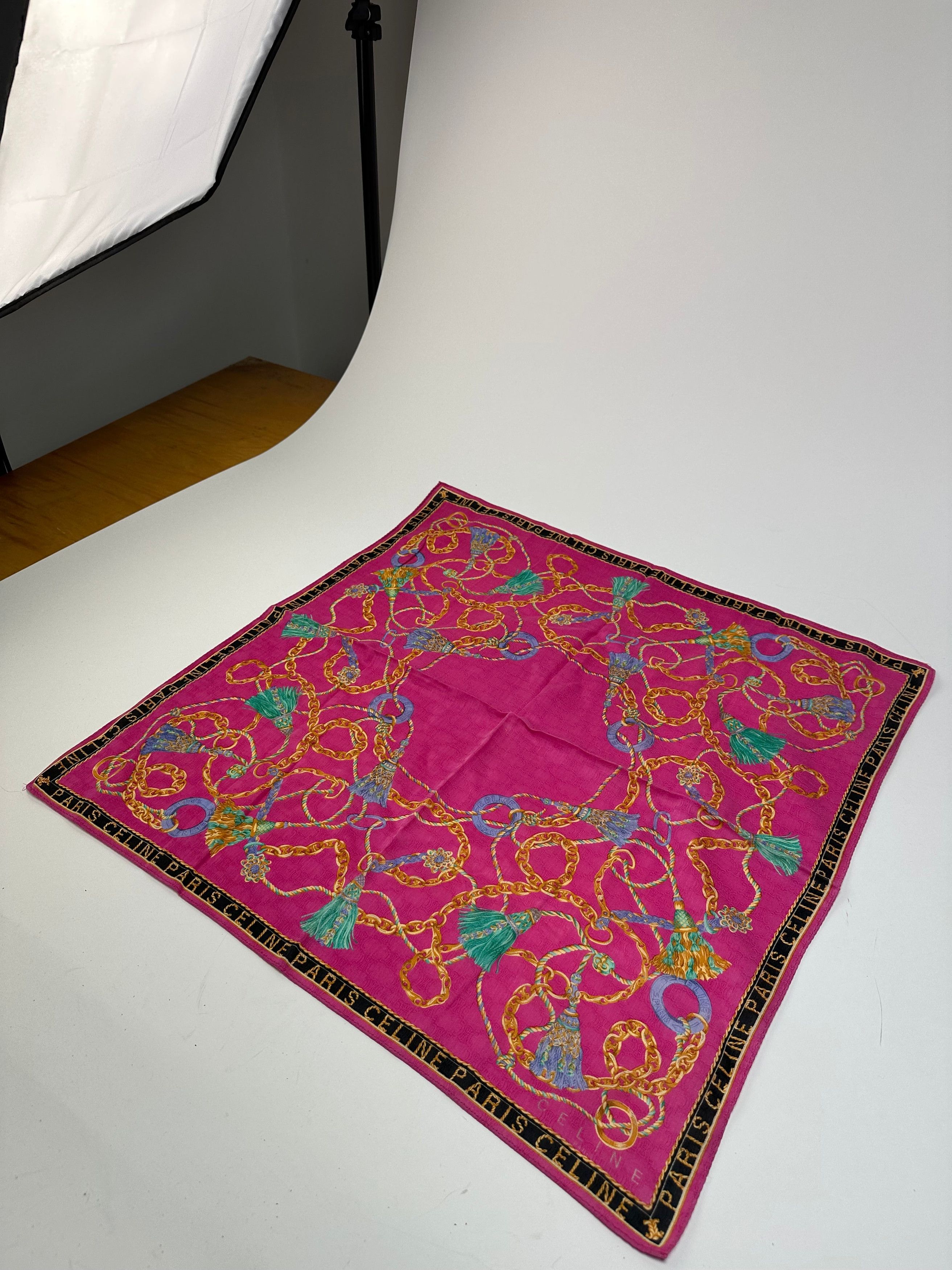 Celine Vintage Paris scarf Purple Size ONE SIZE - 5 Thumbnail