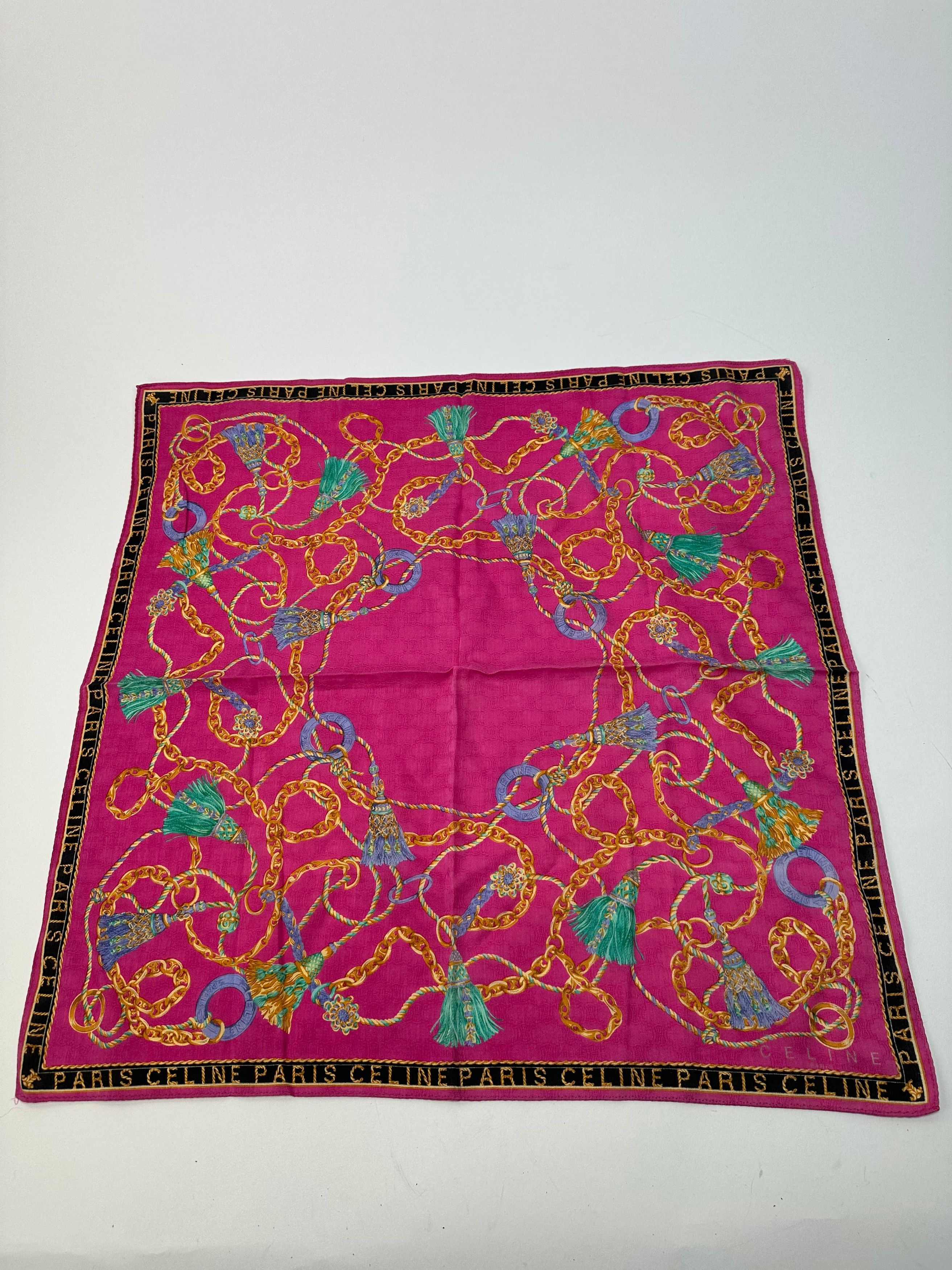 Celine Vintage Paris scarf Purple Size ONE SIZE - 8 Thumbnail
