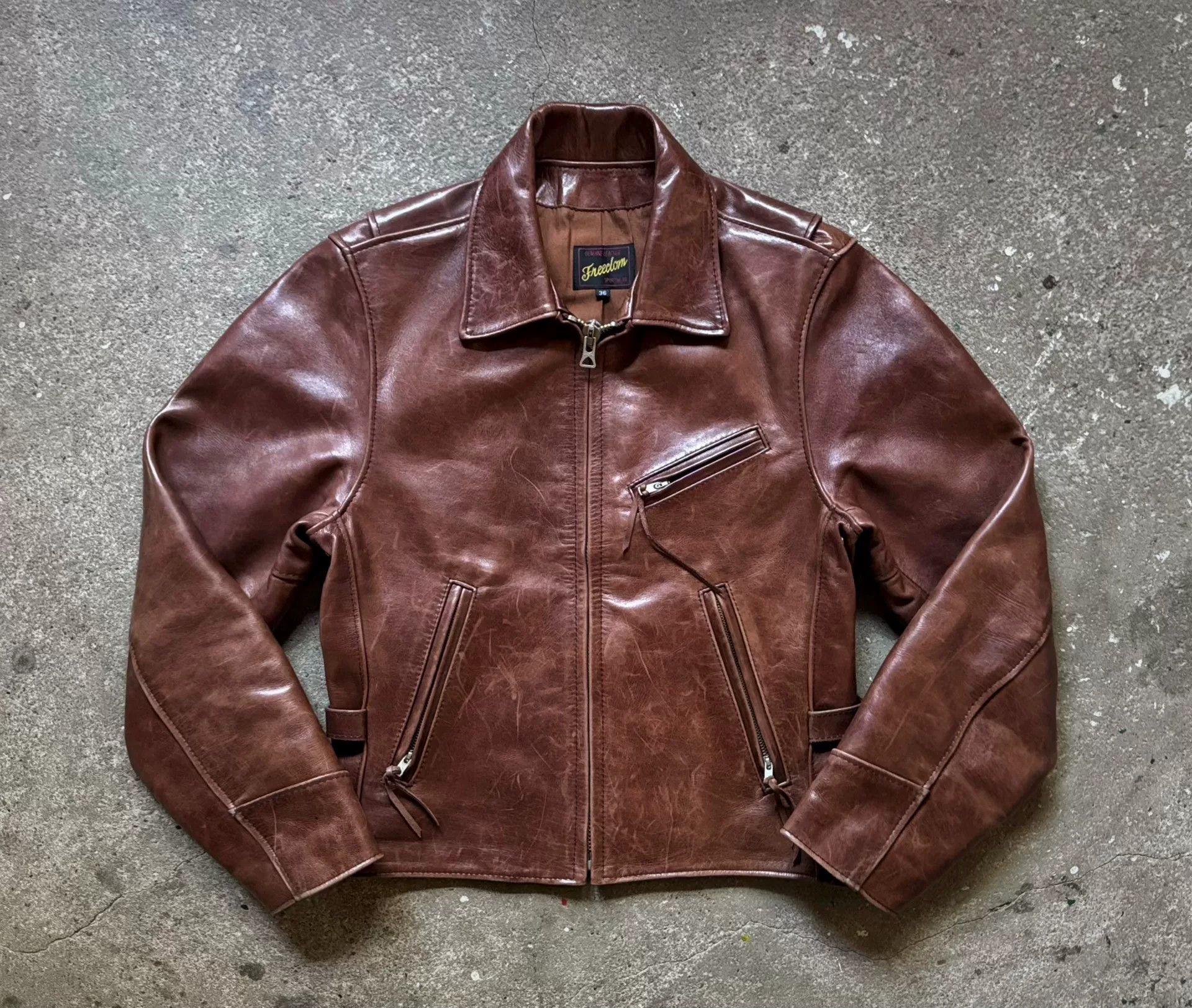 Vintage Vintage Freedom Japanese Horsehide Jacket Size US M / EU 48-50 / 2 - 2 Thumbnail