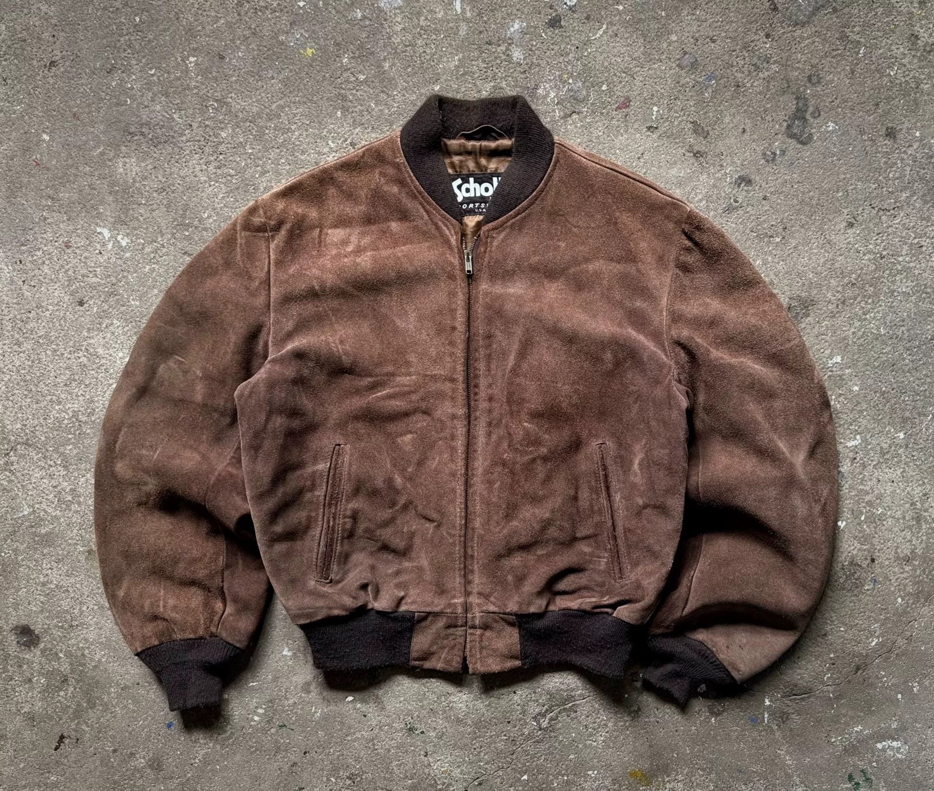 Vintage Vintage Schott Suede Leather Jacket Size US XS / EU 42 / 0 - 5 Thumbnail