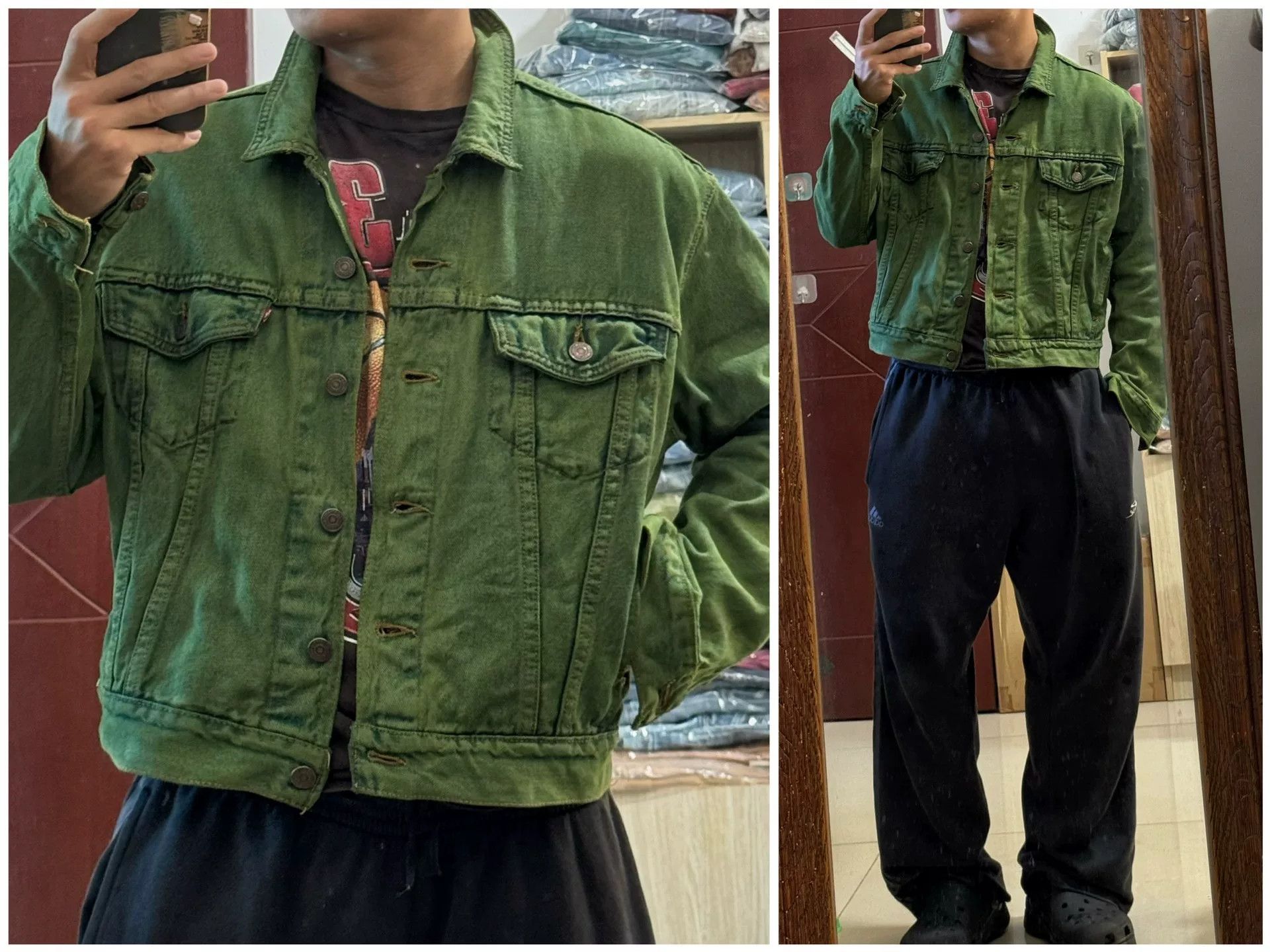 Vintage Vintage 1995 Levis Boxy Green Jacket Size US M / EU 48-50 / 2 - 2 Thumbnail