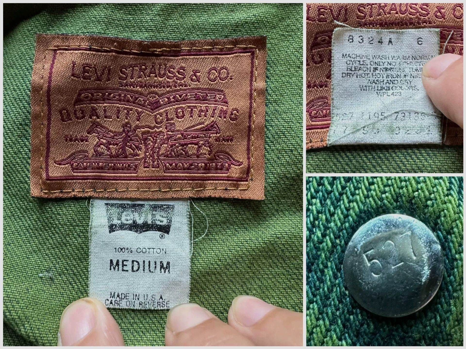 Vintage Vintage 1995 Levis Boxy Green Jacket Size US M / EU 48-50 / 2 - 4 Thumbnail