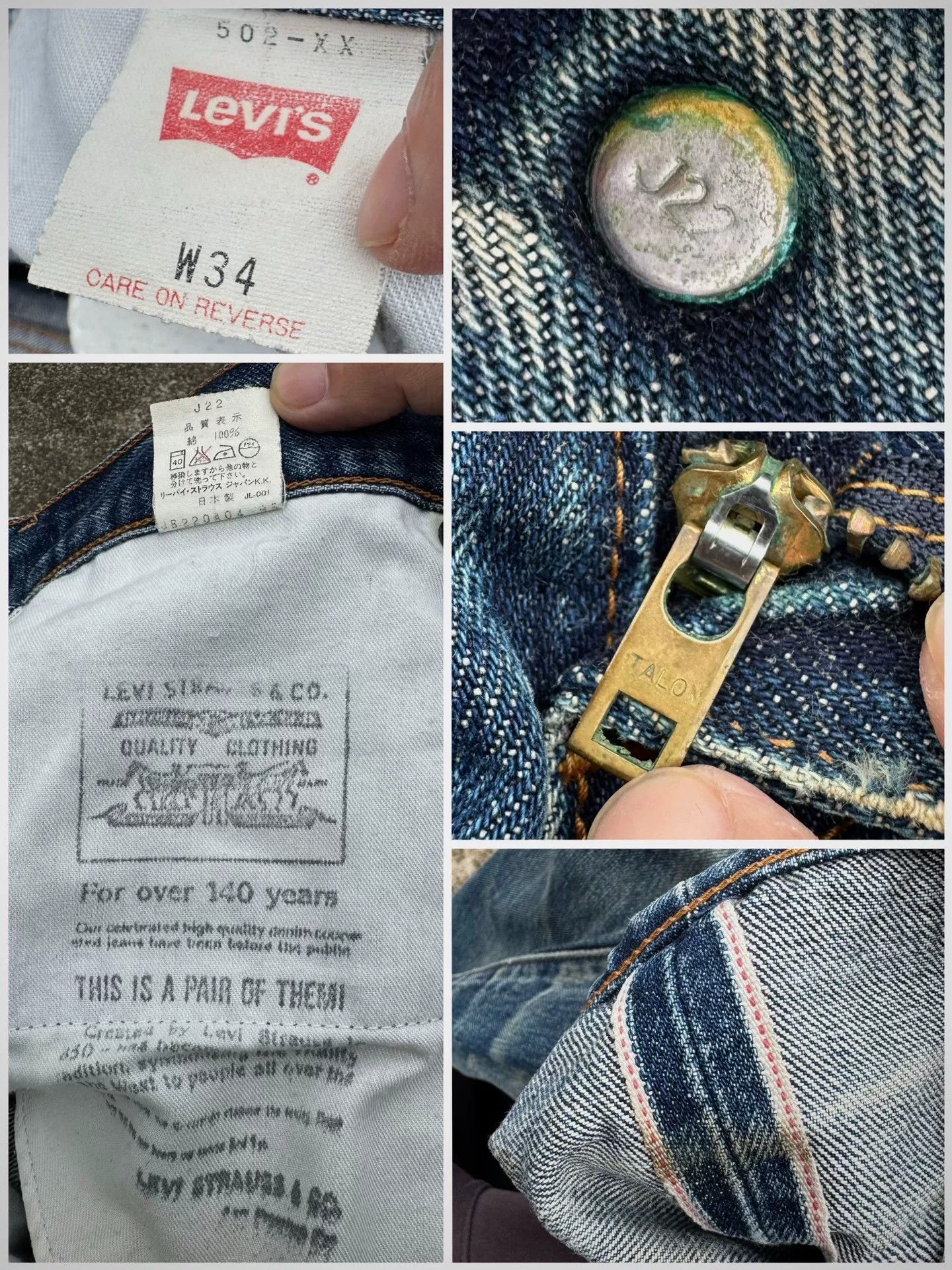 Vintage Vintage Levi's LVC 502xx Japan 1996 Size US 32 / EU 48 - 4 Thumbnail