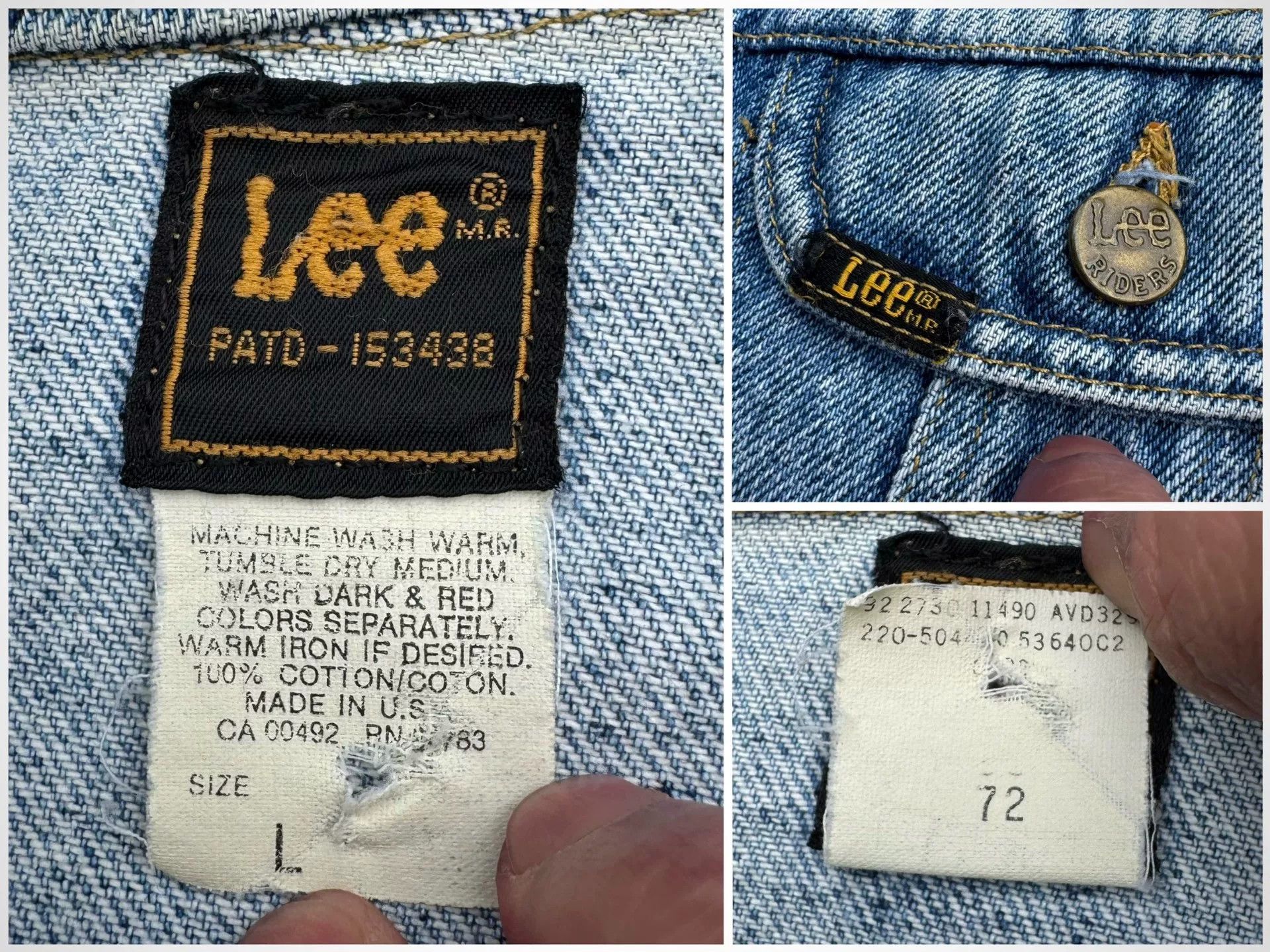 Vintage Vintage Lee 1980s 220 Denim Jacket Size US L / EU 52-54 / 3 - 4 Thumbnail