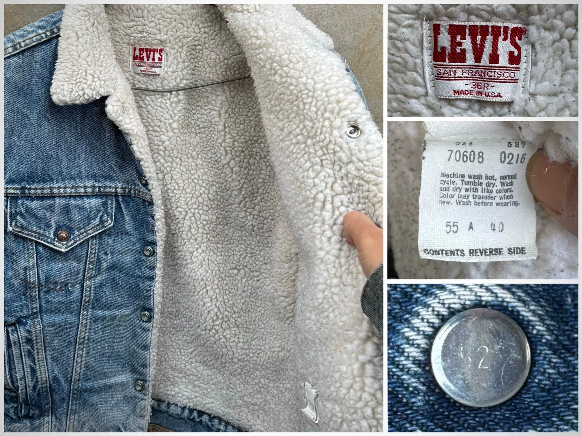 Vintage Vintage 1986 Levi's Denim Boa Jacket Size US M / EU 48-50 / 2 - 6 Thumbnail