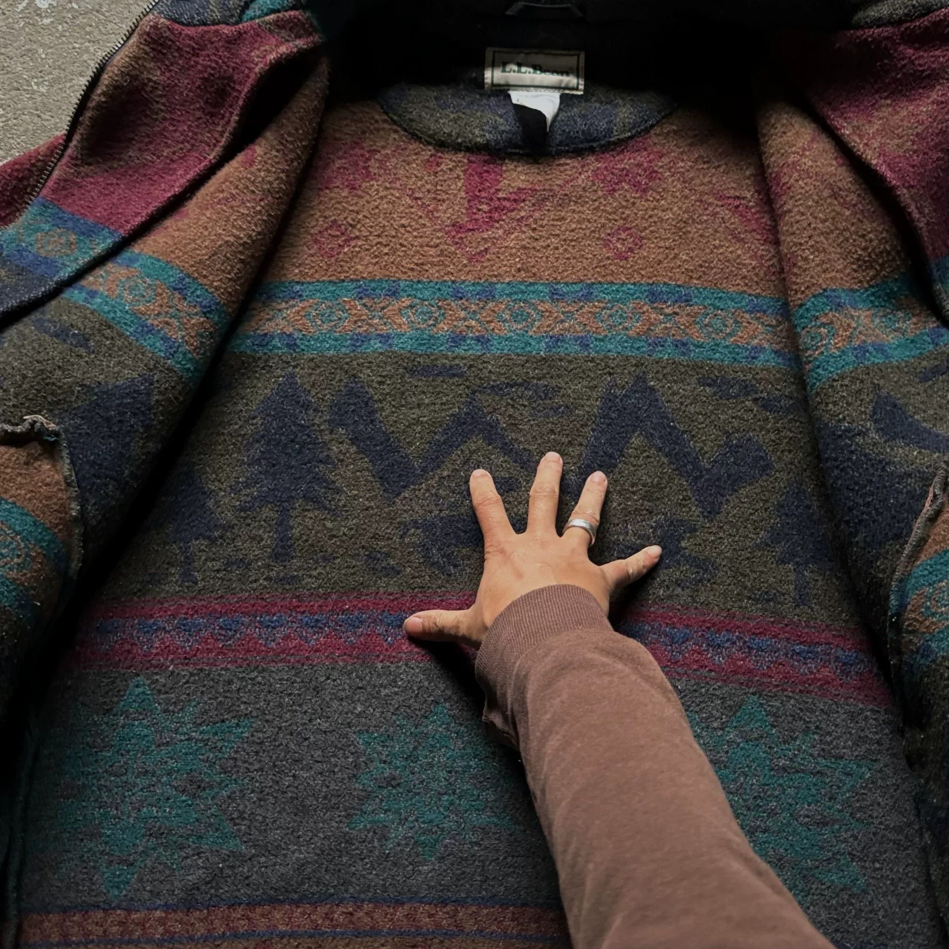 Vintage Vintage LLBean Navajo Wool Jacket Size US XXL / EU 58 / 5 - 4 Thumbnail