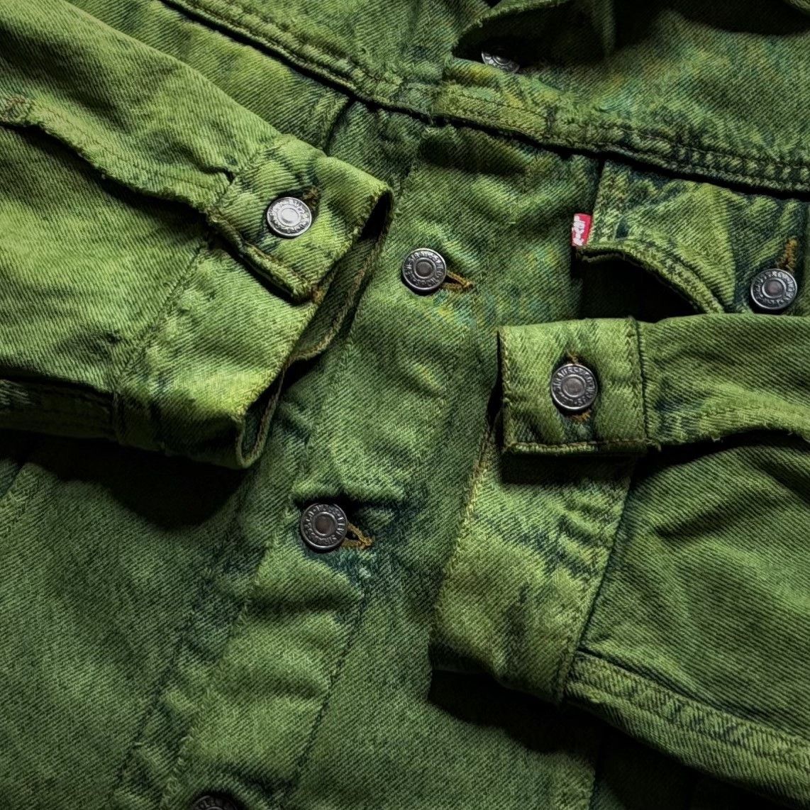 Vintage Vintage 1991 Levis Boxy Green Denim Jacket Size US M / EU 48-50 / 2 - 3 Thumbnail