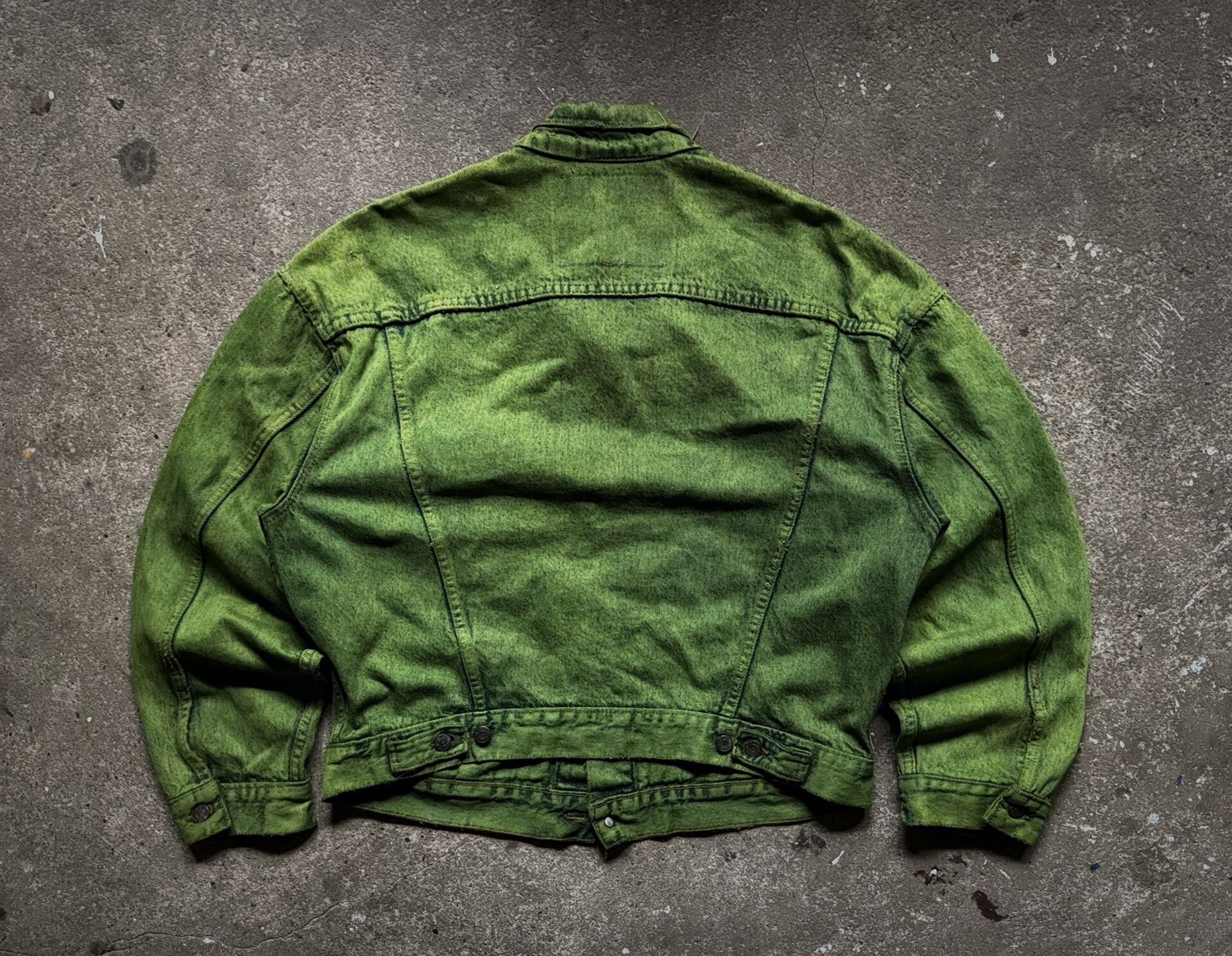 Vintage Vintage 1991 Levis Boxy Green Denim Jacket Size US M / EU 48-50 / 2 - 6 Thumbnail