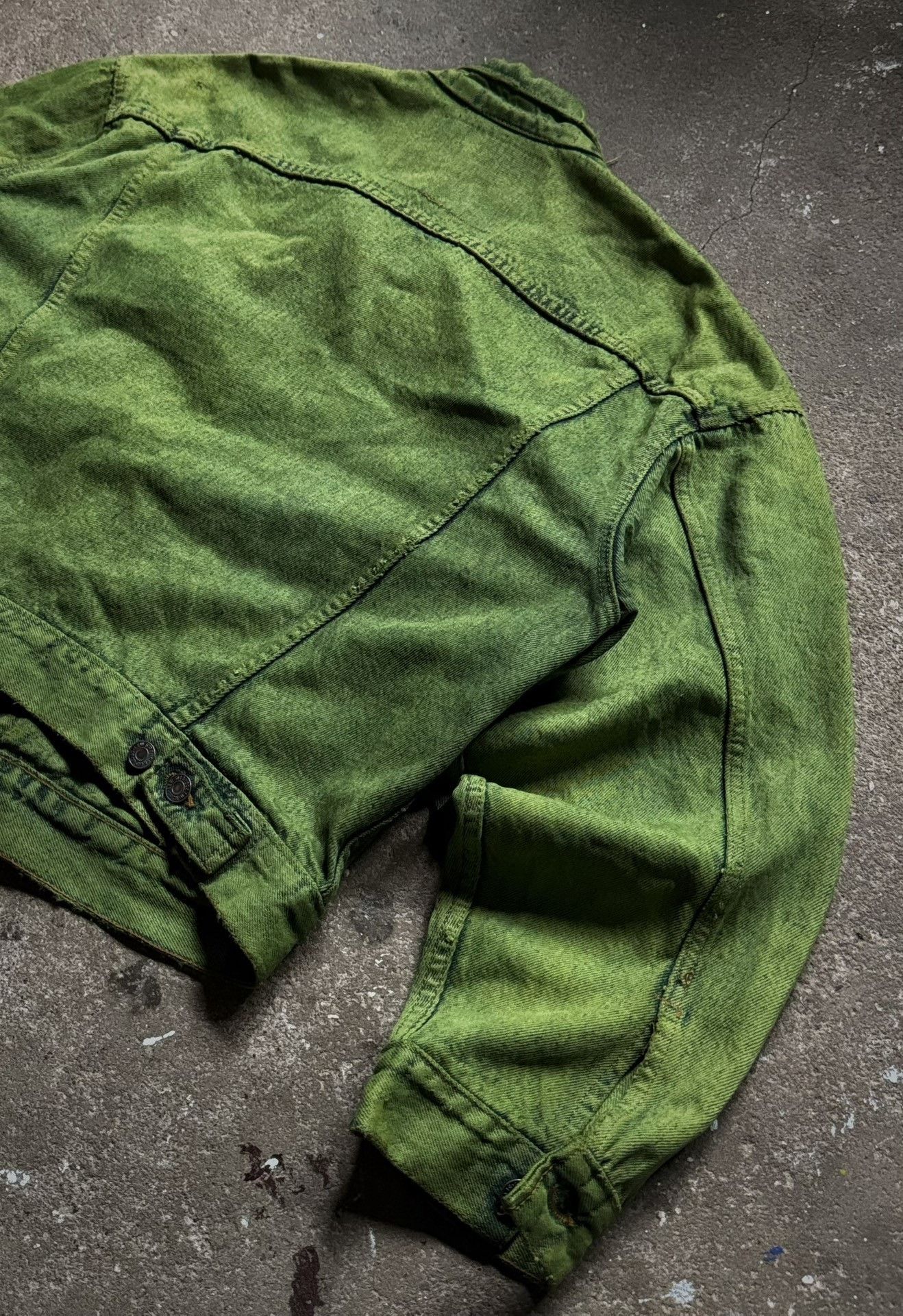 Vintage Vintage 1991 Levis Boxy Green Denim Jacket Size US M / EU 48-50 / 2 - 5 Thumbnail