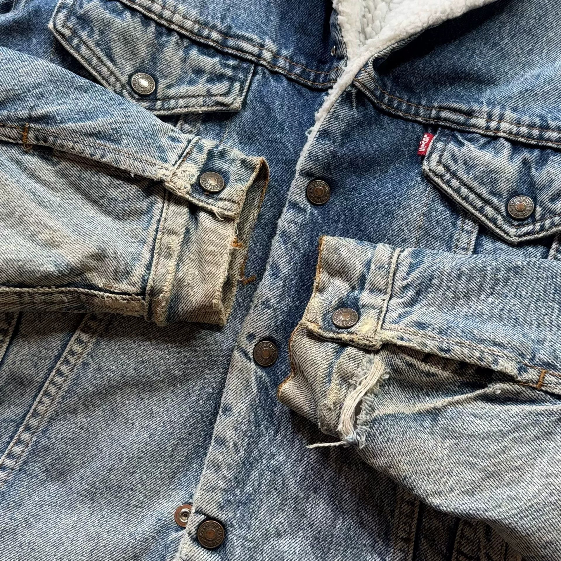 Vintage Vintage 1988 Levi's Shearling Denim Jacket Size US M / EU 48-50 / 2 - 4 Thumbnail