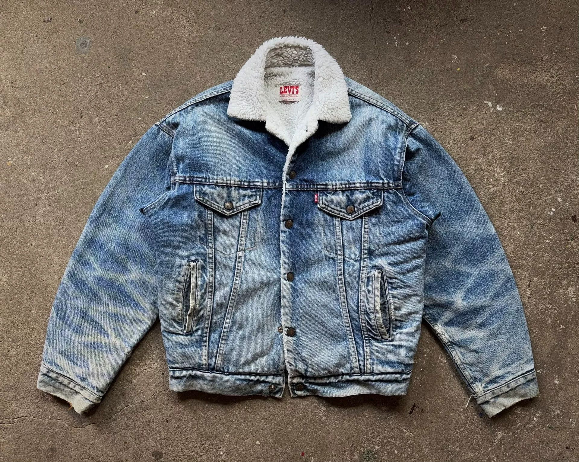 Vintage Vintage 1988 Levi's Shearling Denim Jacket Size US M / EU 48-50 / 2 - 3 Thumbnail