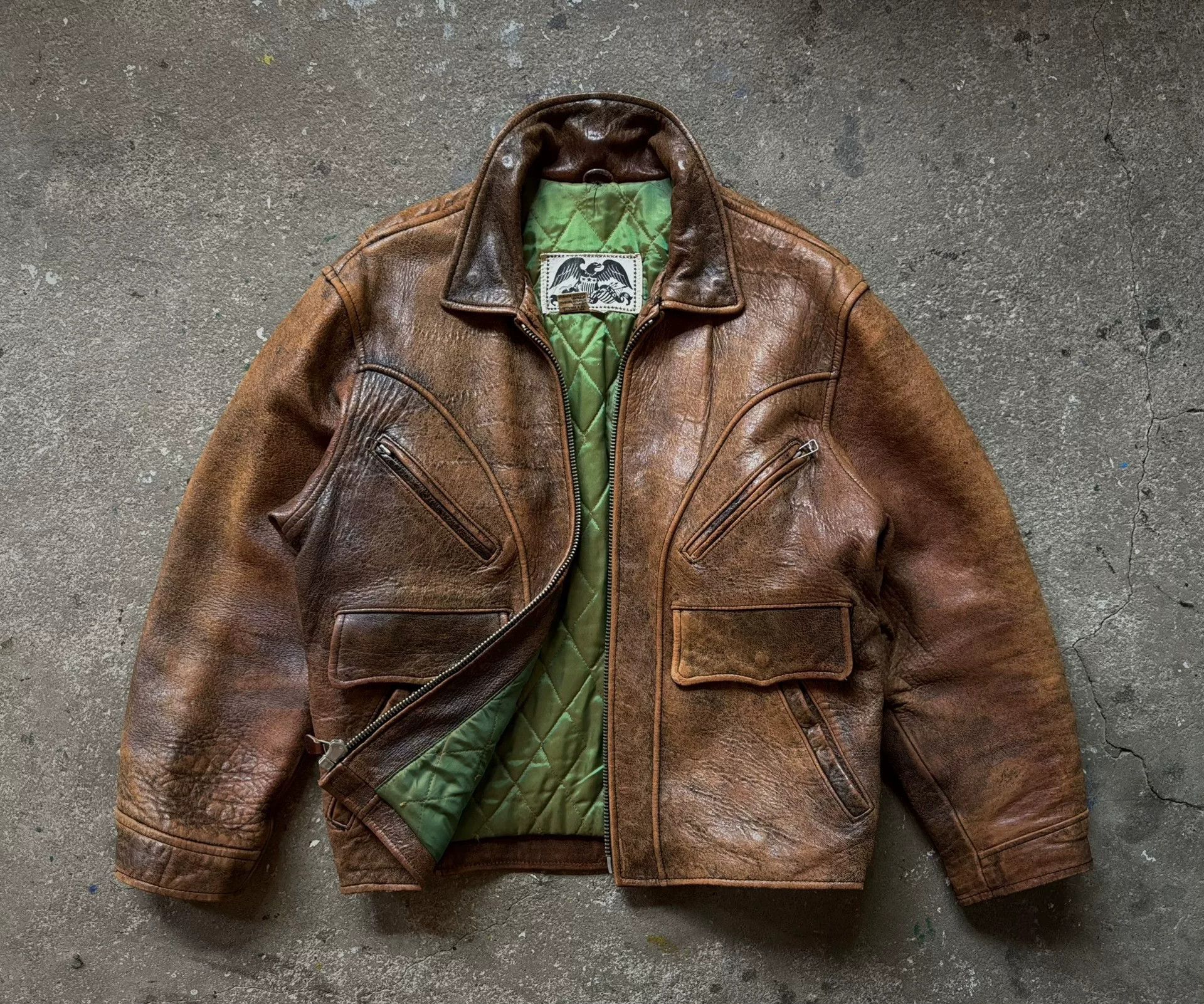 Vintage Vintage Avirex Leather Biker Jacket Size US S / EU 44-46 / 1 - 4 Thumbnail
