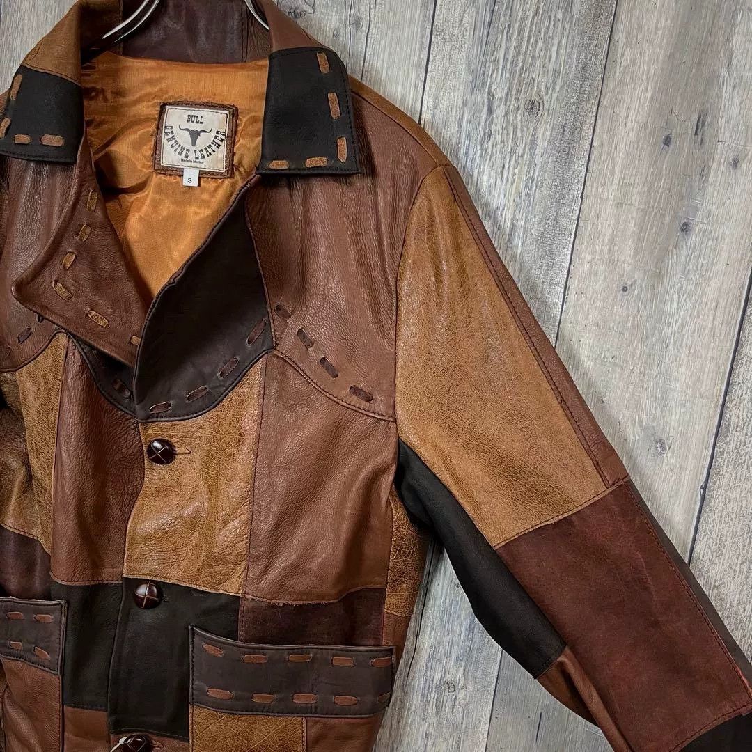 Vintage Vintage 70s South Bay Leather Patchwork Jacket Size US M / EU 48-50 / 2 - 2 Thumbnail