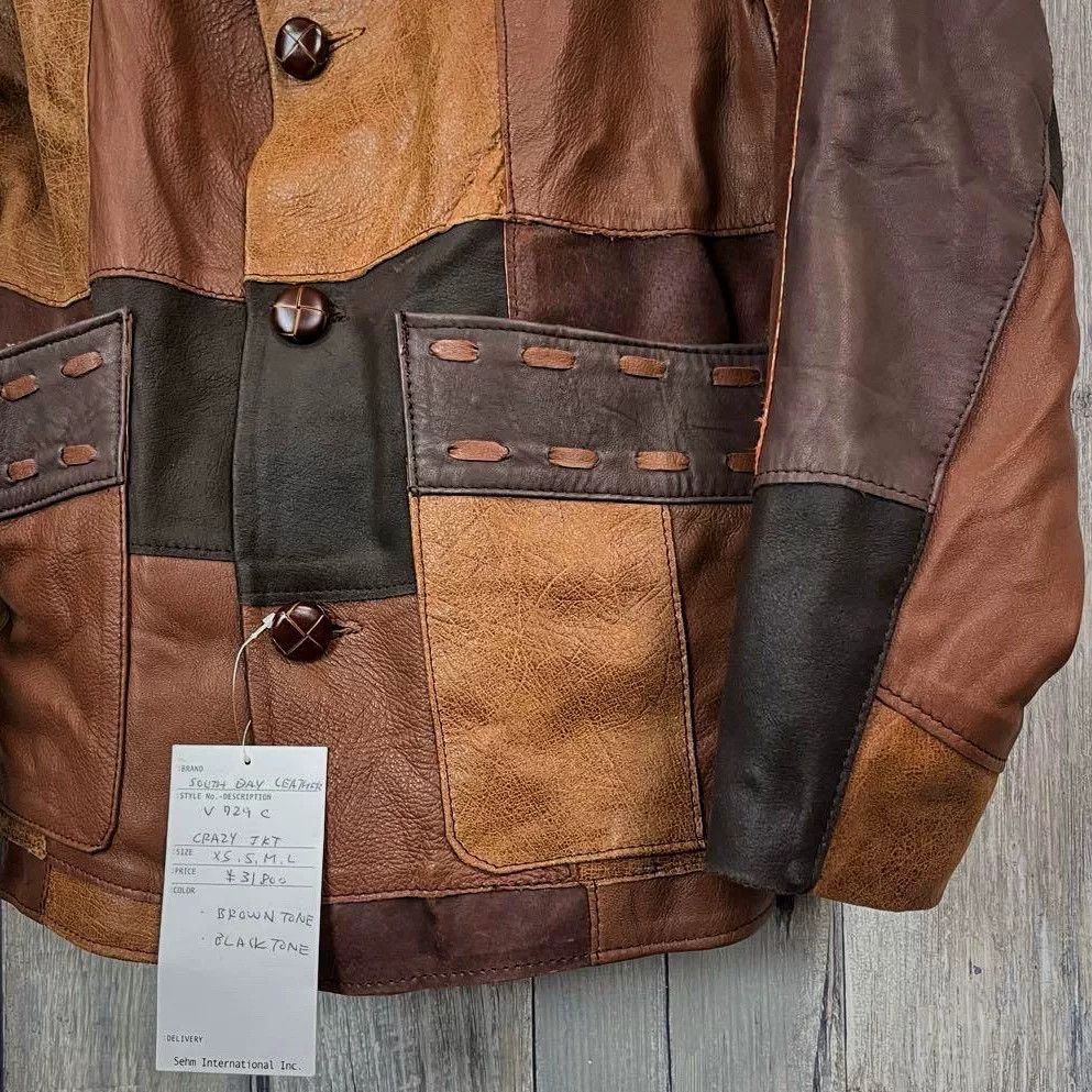Vintage Vintage 70s South Bay Leather Patchwork Jacket Size US M / EU 48-50 / 2 - 3 Thumbnail