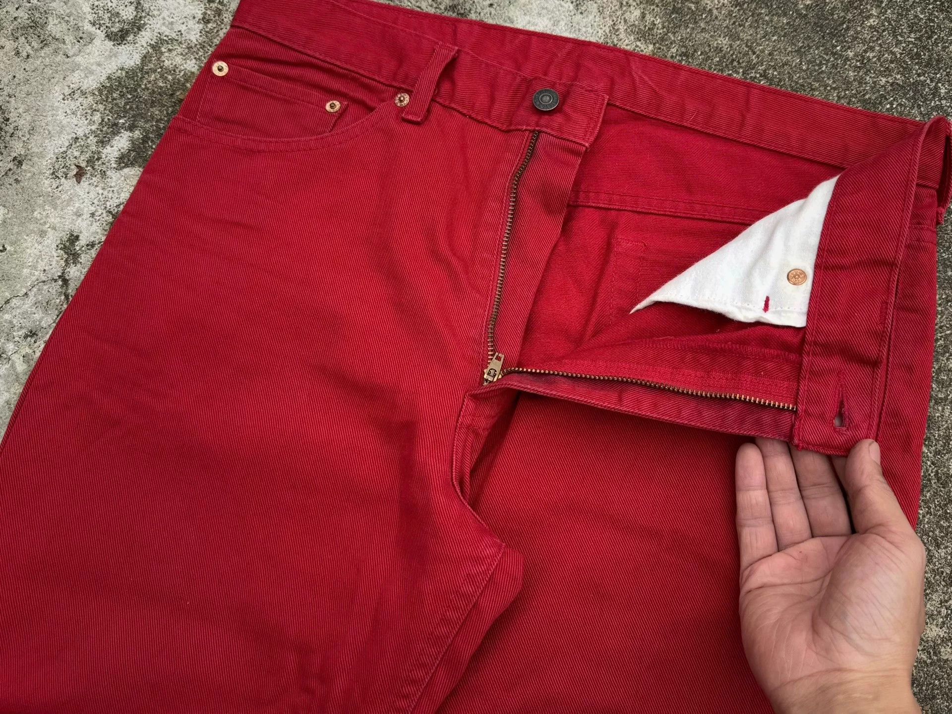 Vintage Vintage Levi's 517 Red Flare Jeans Size US 31 - 2 Thumbnail