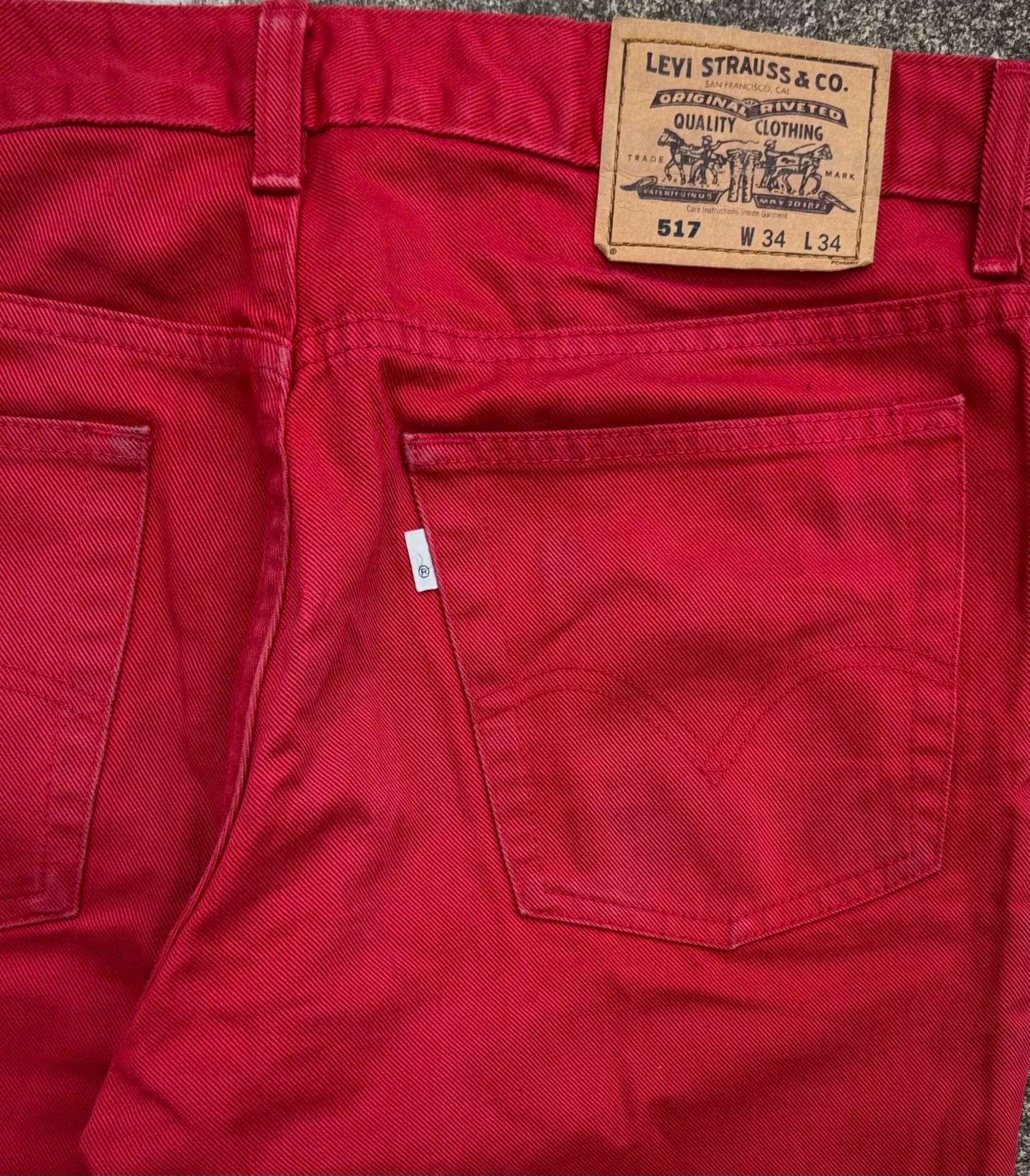 Vintage Vintage Levi's 517 Red Flare Jeans Size US 31 - 4 Thumbnail