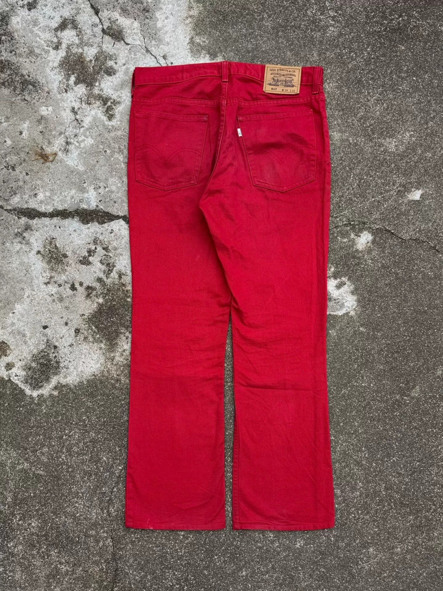 Vintage Vintage Levi's 517 Red Flare Jeans Size US 31 - 5 Thumbnail