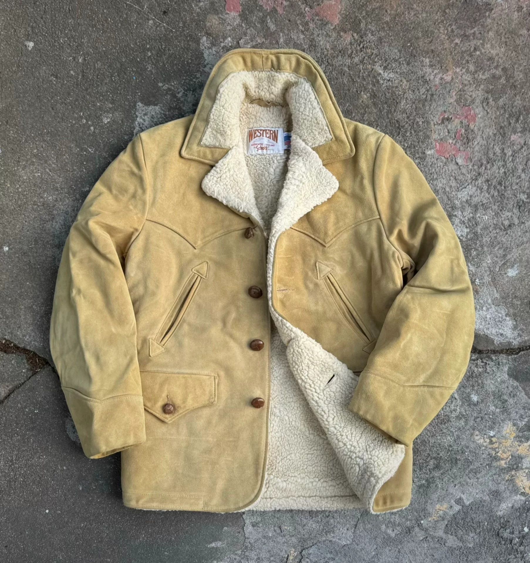 Vintage Vintage Schott Shearling Farmer Coat Size US S / EU 44-46 / 1 - 2 Thumbnail