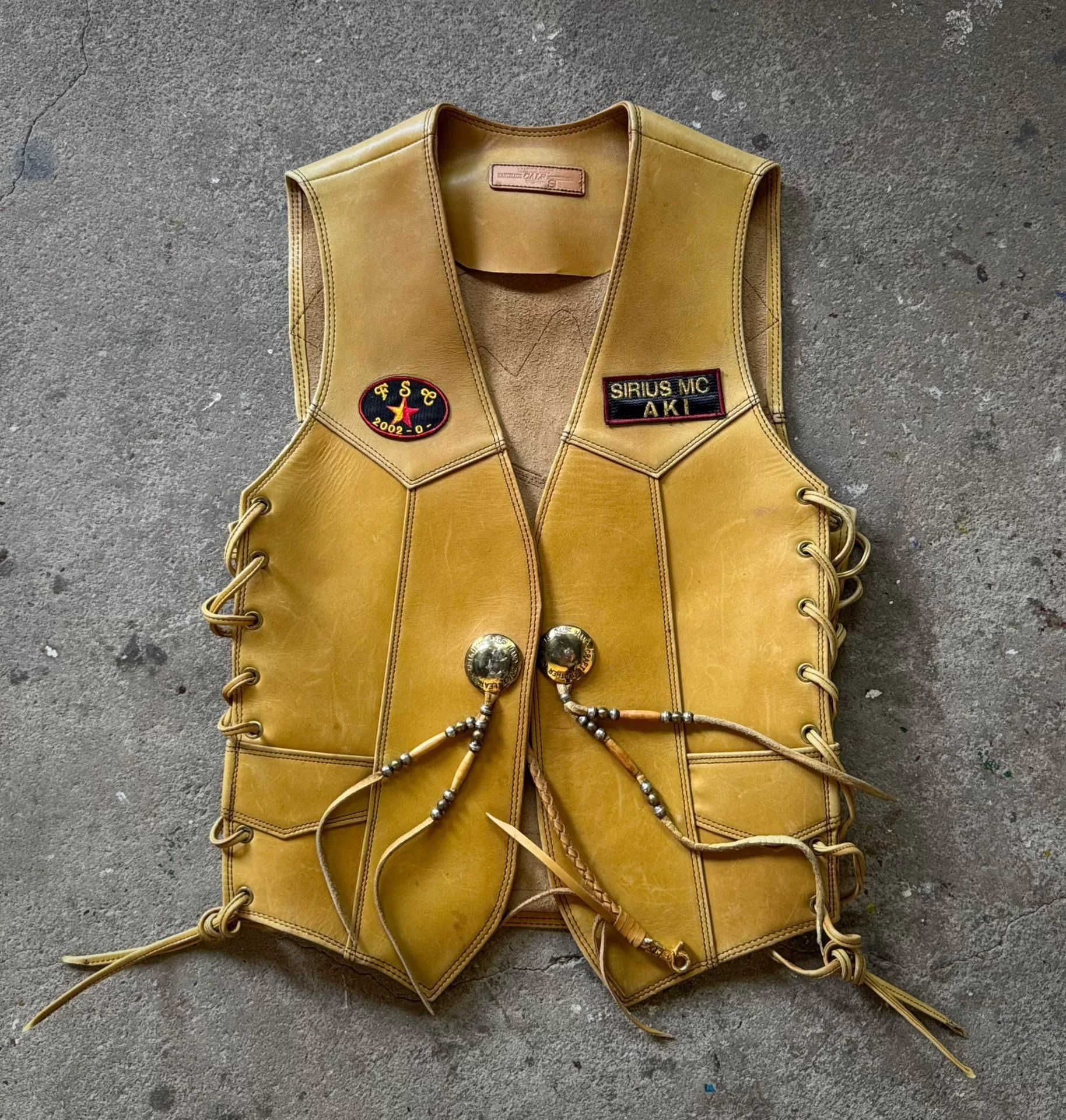 Vintage Vintage CALF Leather Motorcycle Vest Size US S / EU 44-46 / 1 - 5 Thumbnail